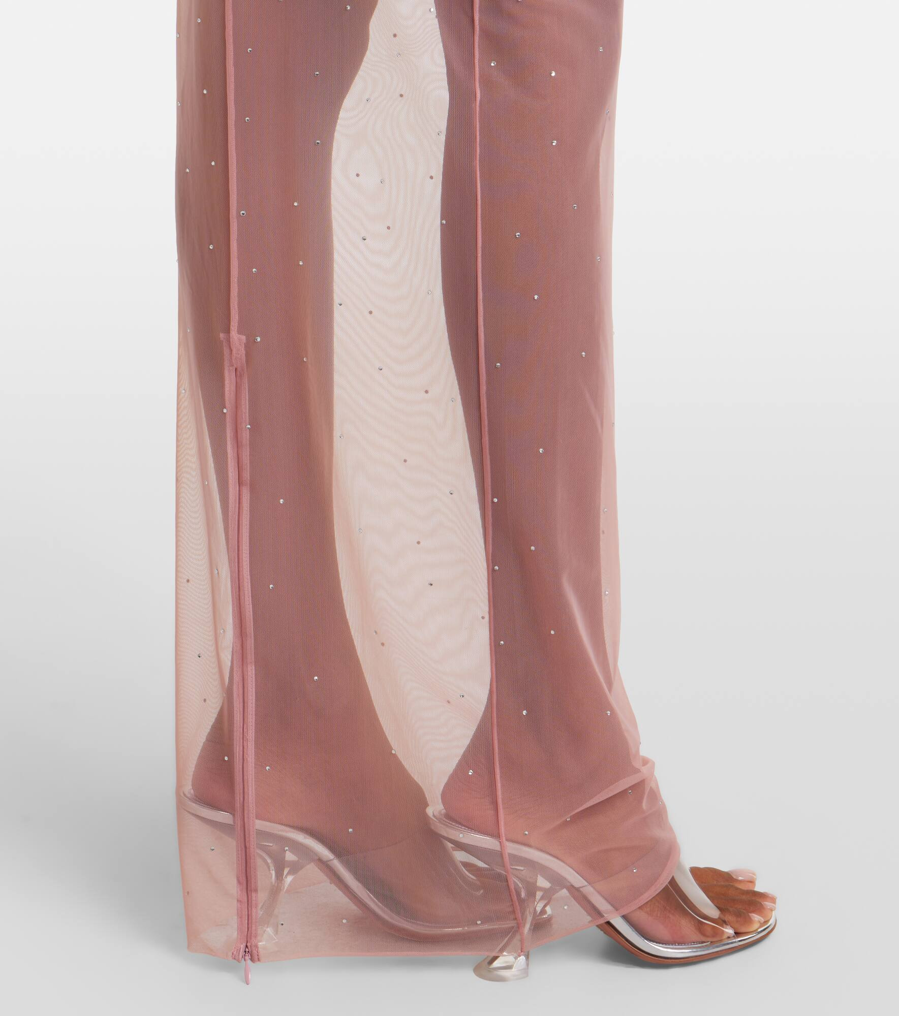 Crystal-embellished mesh maxi dress - 5