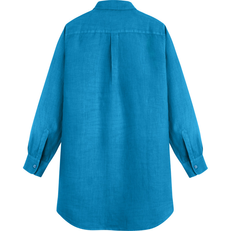 Women Linen Shirt Dress Solid 2