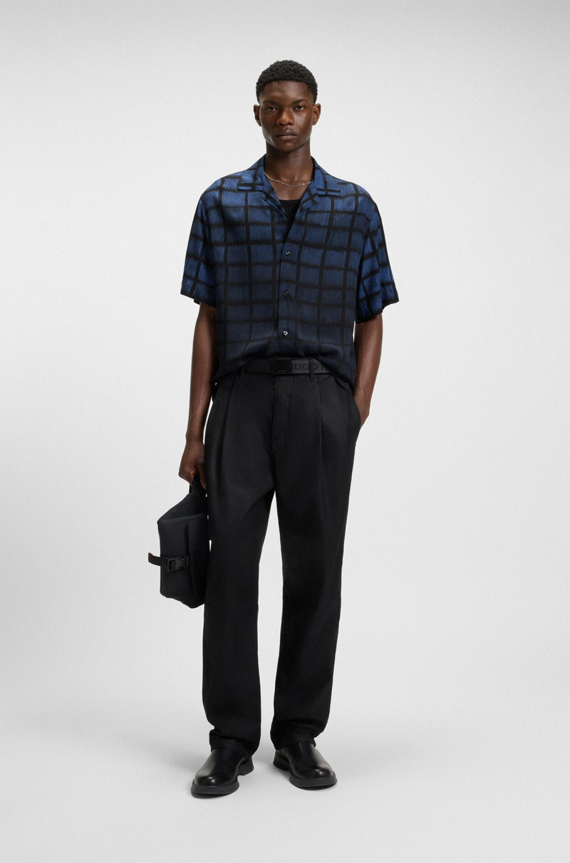 HUGO OVERSIZE-FIT SHIRT IN SQUARE-PRINT POPLIN outlook
