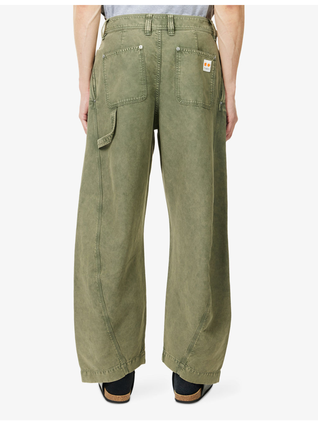 Twisted Seam Barrel-Leg Cotton Trousers - 4