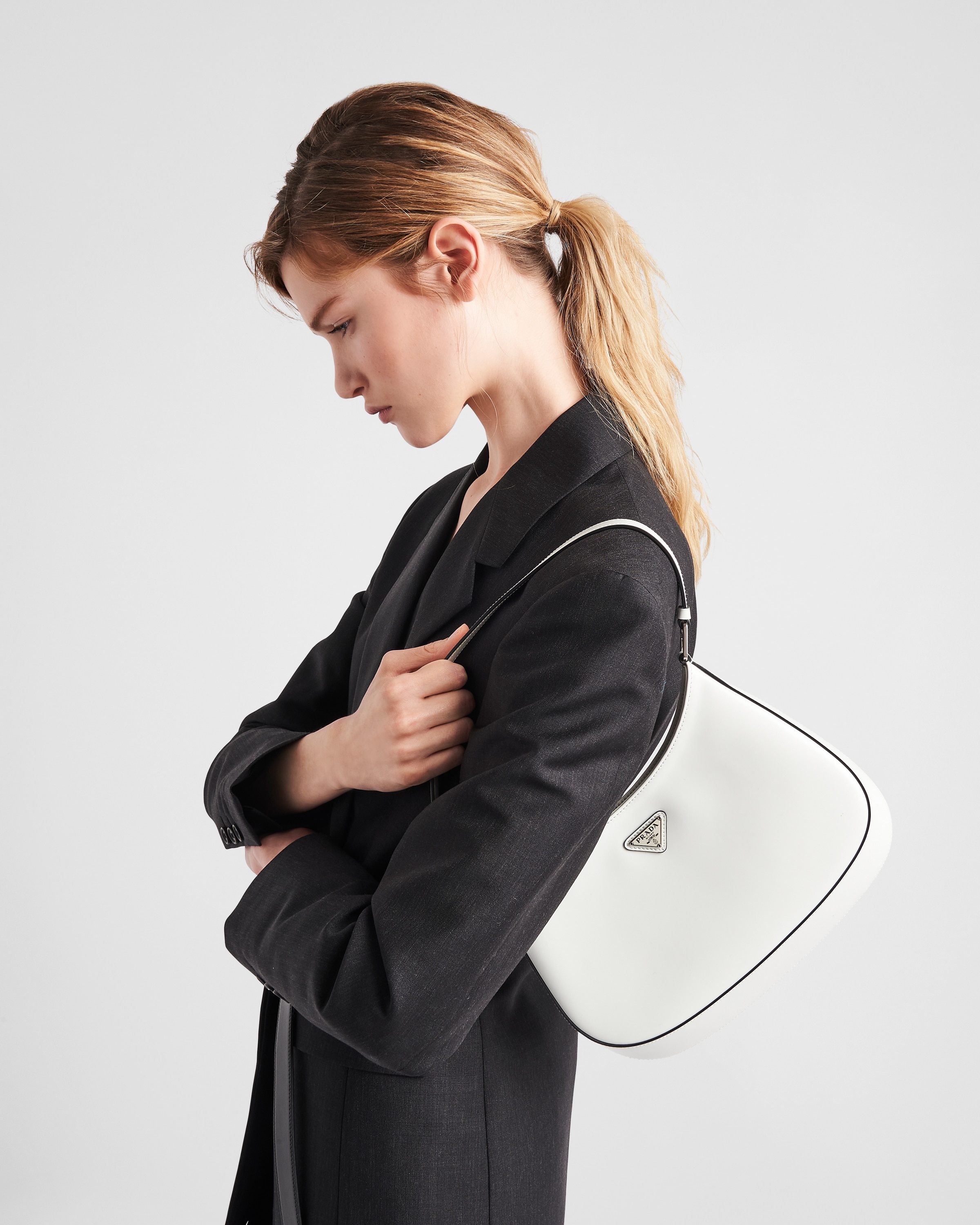 Prada Cleo brushed leather shoulder bag - 8