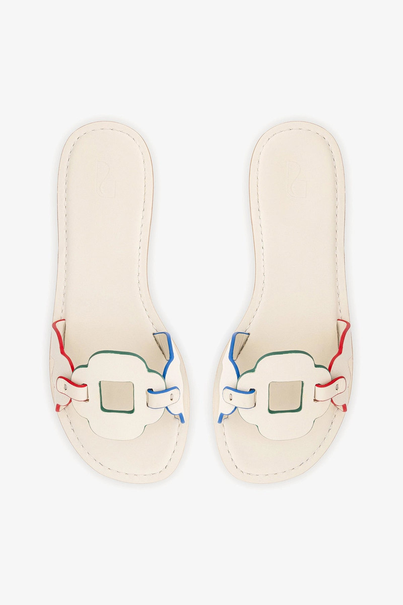 Margherita Slide In Ivory Leather 6