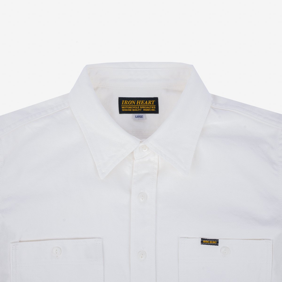 IHSH-391-WHT 13.5oz Denim Work Shirt - White - 8