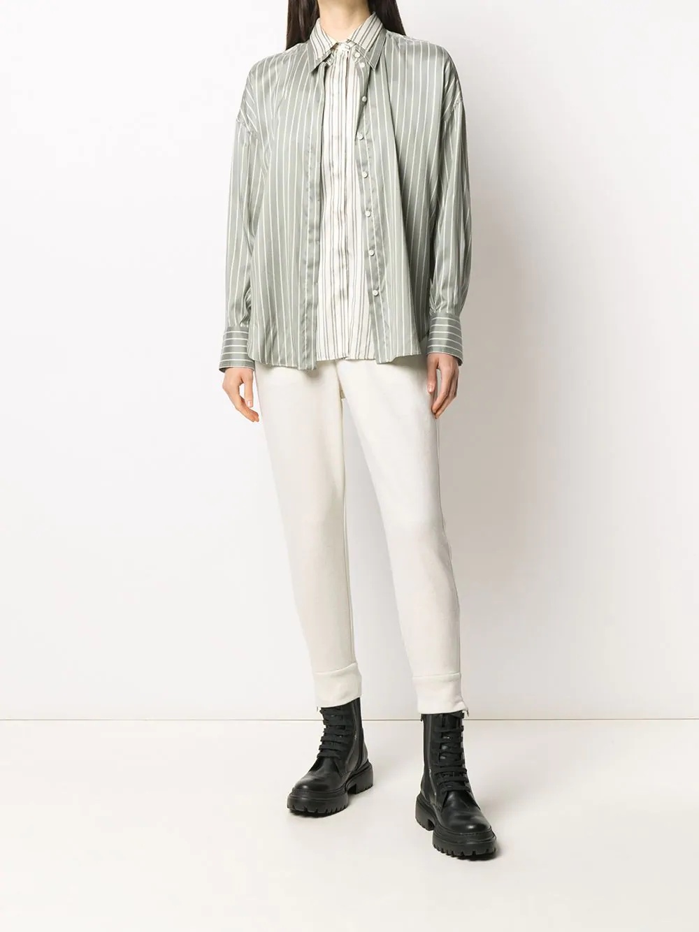 striped silk shirt - 6