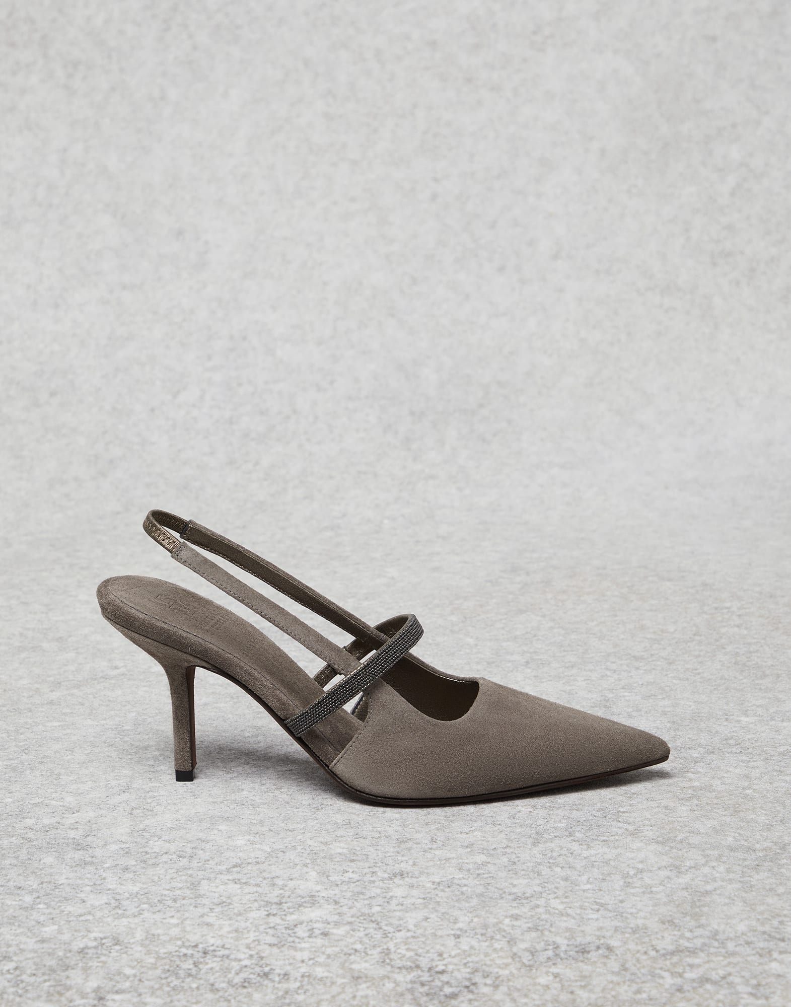 Suede heels with precious strap - 5