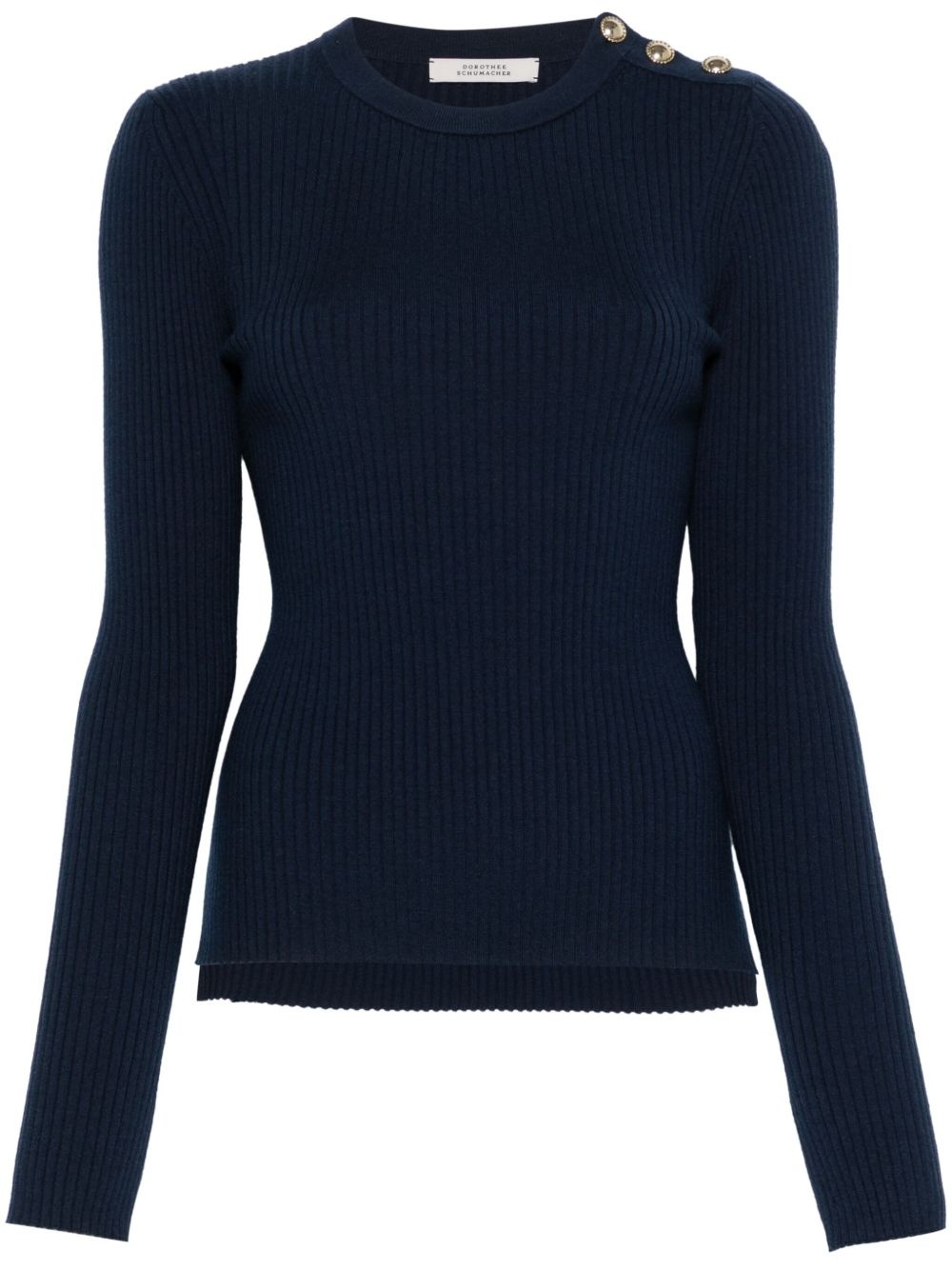 buttoned-shoulder sweater - 1