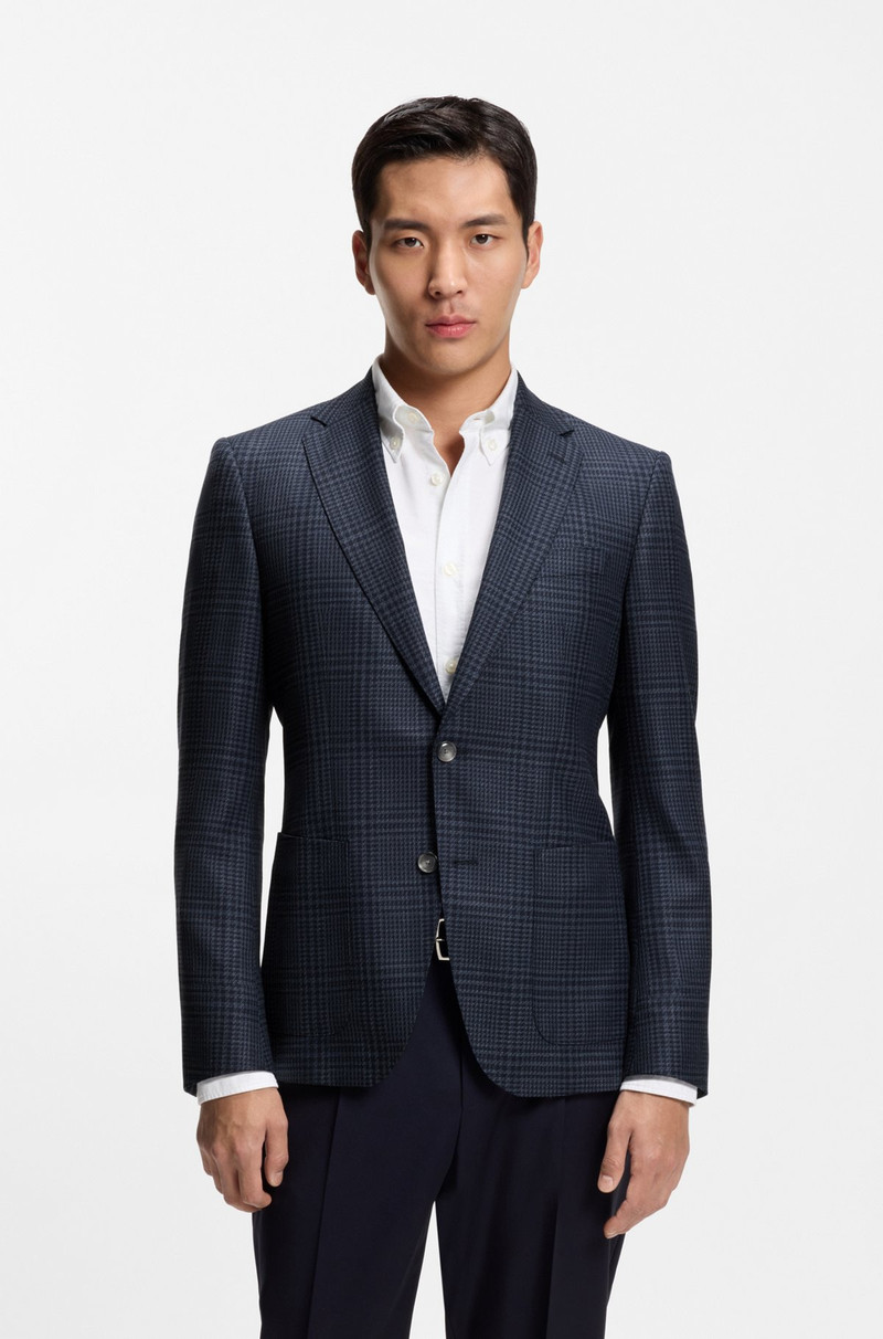 CHECKED SLIM-FIT JACKET IN VIRGIN WOOL 2