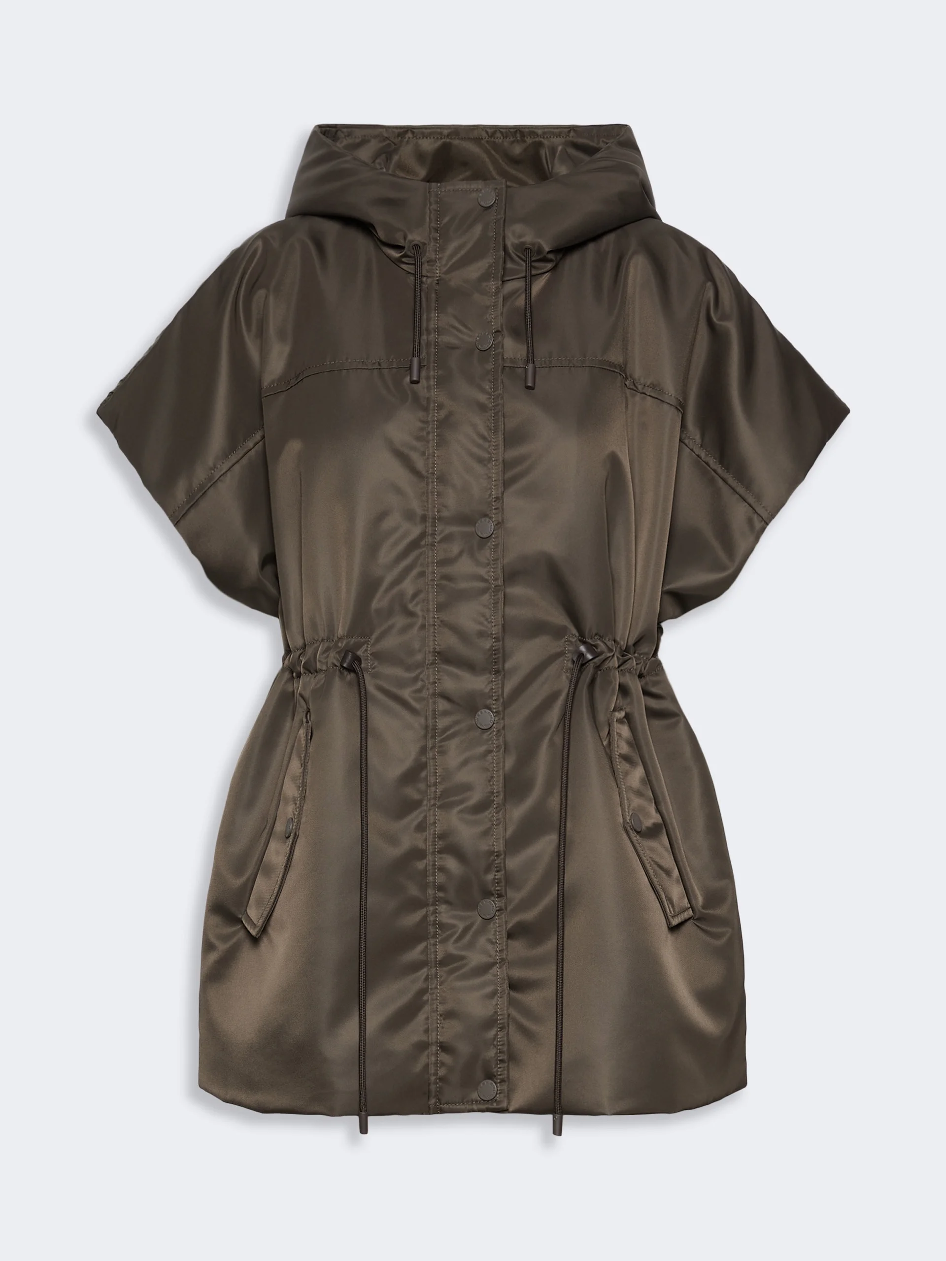 ORIGANO Water-repellent twill padded gilet - MUD - 1