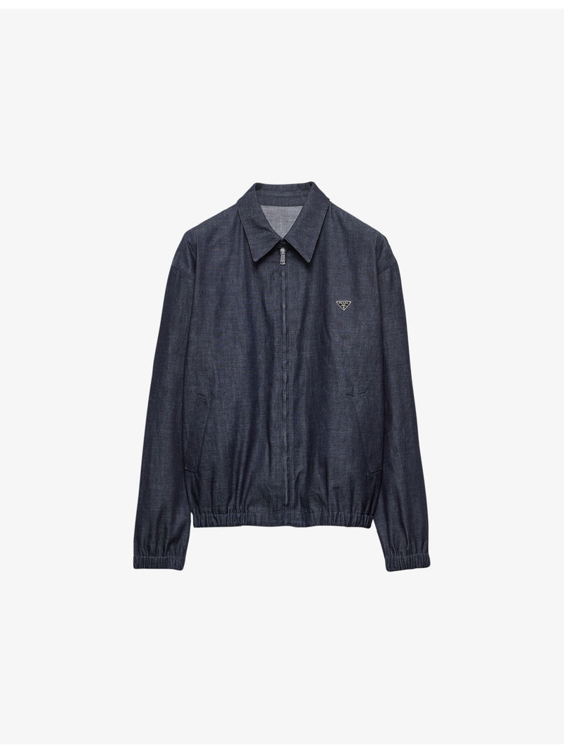 Logo-Plaque Blouson Chambray Denim Jacket 1