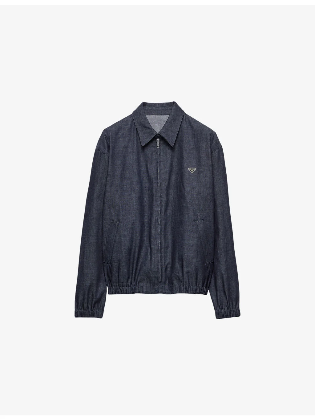 Logo-Plaque Blouson Chambray Denim Jacket - 1