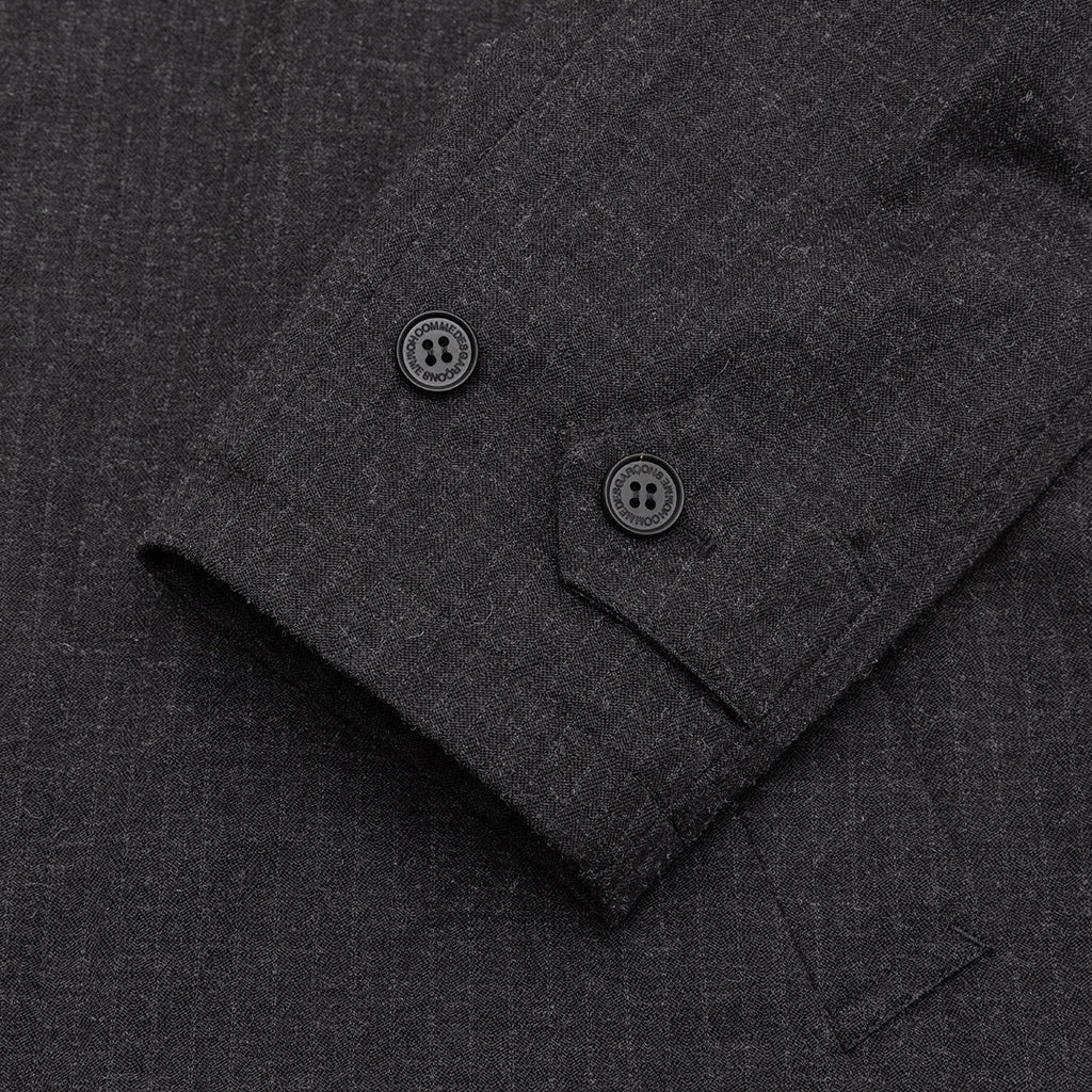 POLYESTER WOOL HERRINGBONE MAC COAT - 6