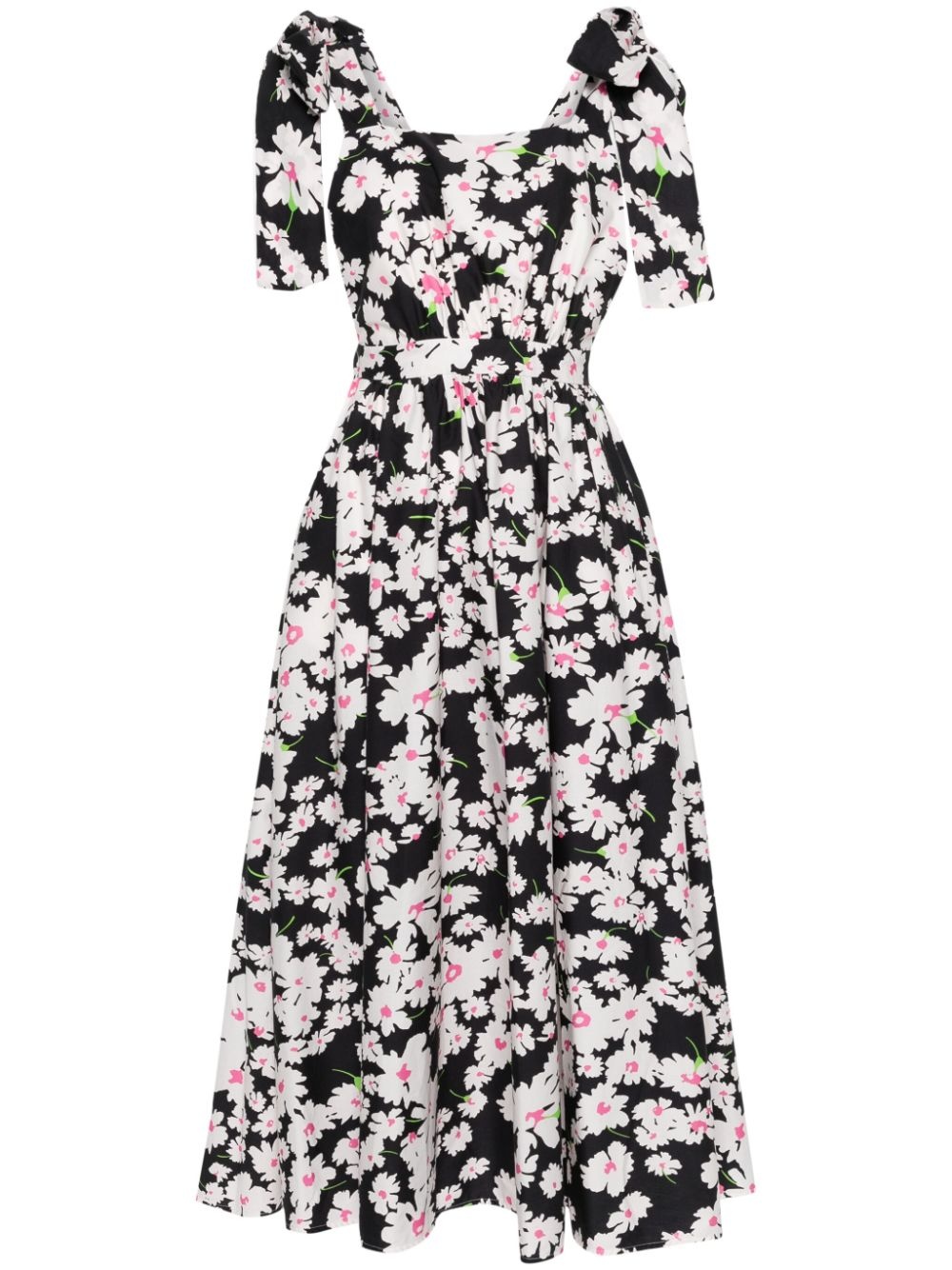 floral cotton midi dress - 1
