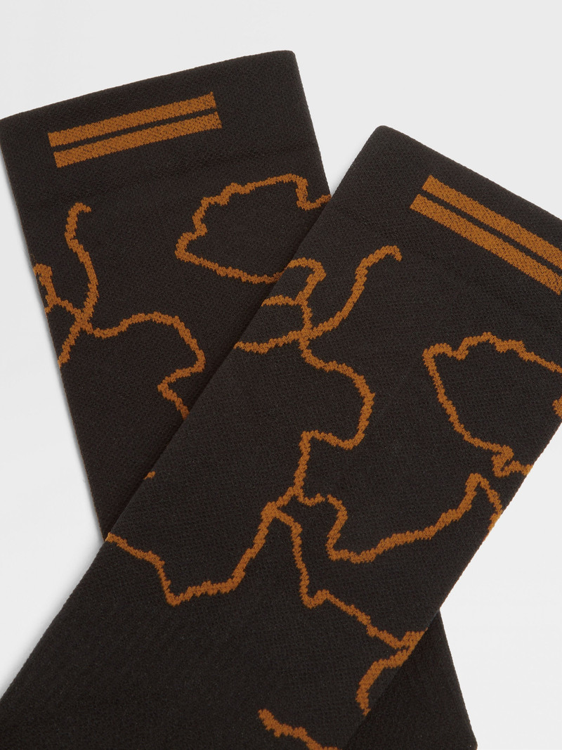 ZEGNA X NORDA™ BLACK TECHNICAL FABRIC MID CALF SOCKS 4