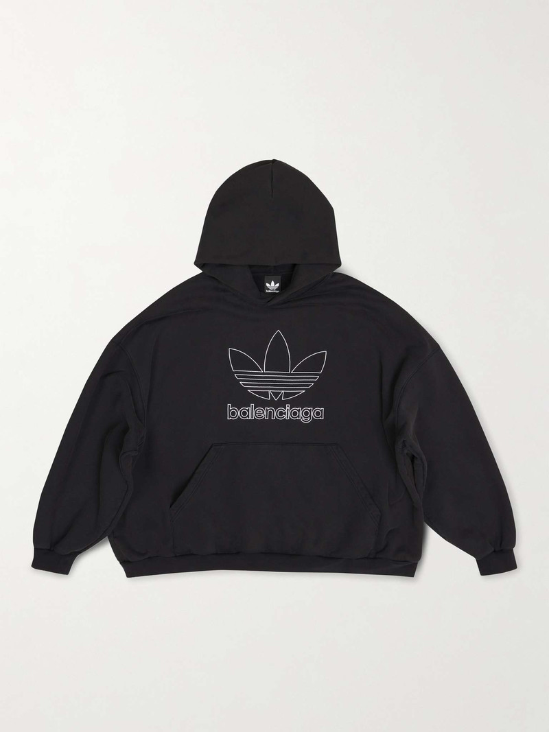 + adidas Oversized Logo-Print Cotton-Jersey Hoodie 1