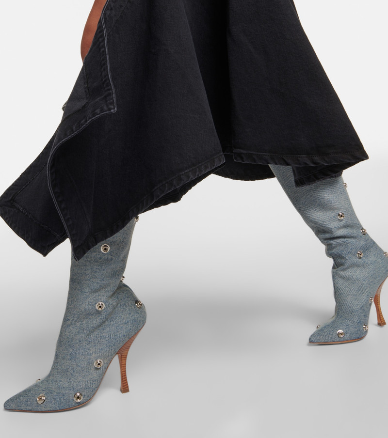 appliqué-detail denim boots 7