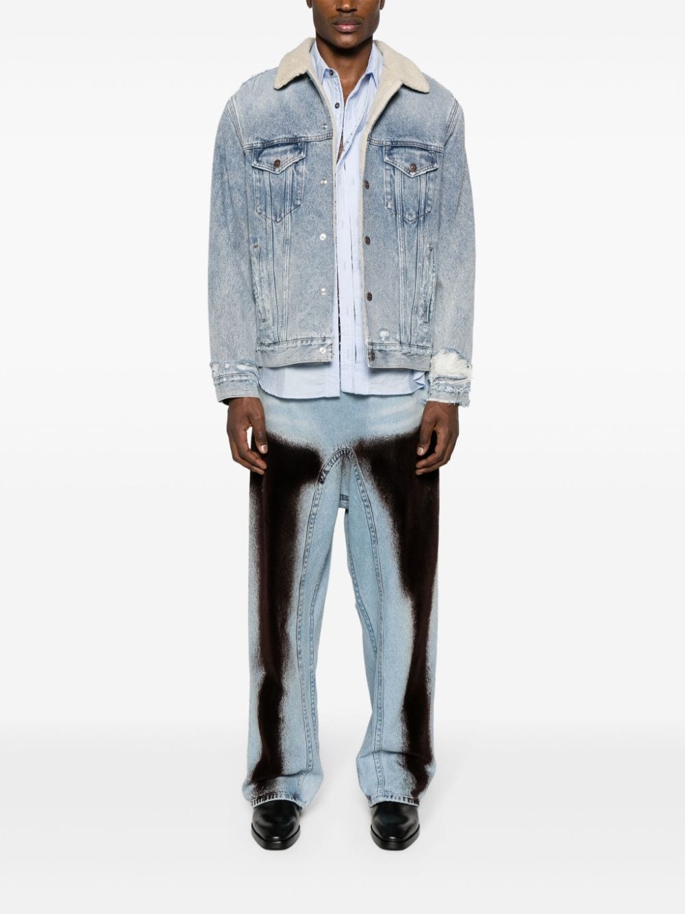 distressed denim jacket - 2