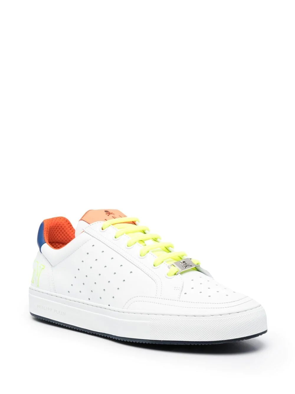 colour-block leather trainers - 2