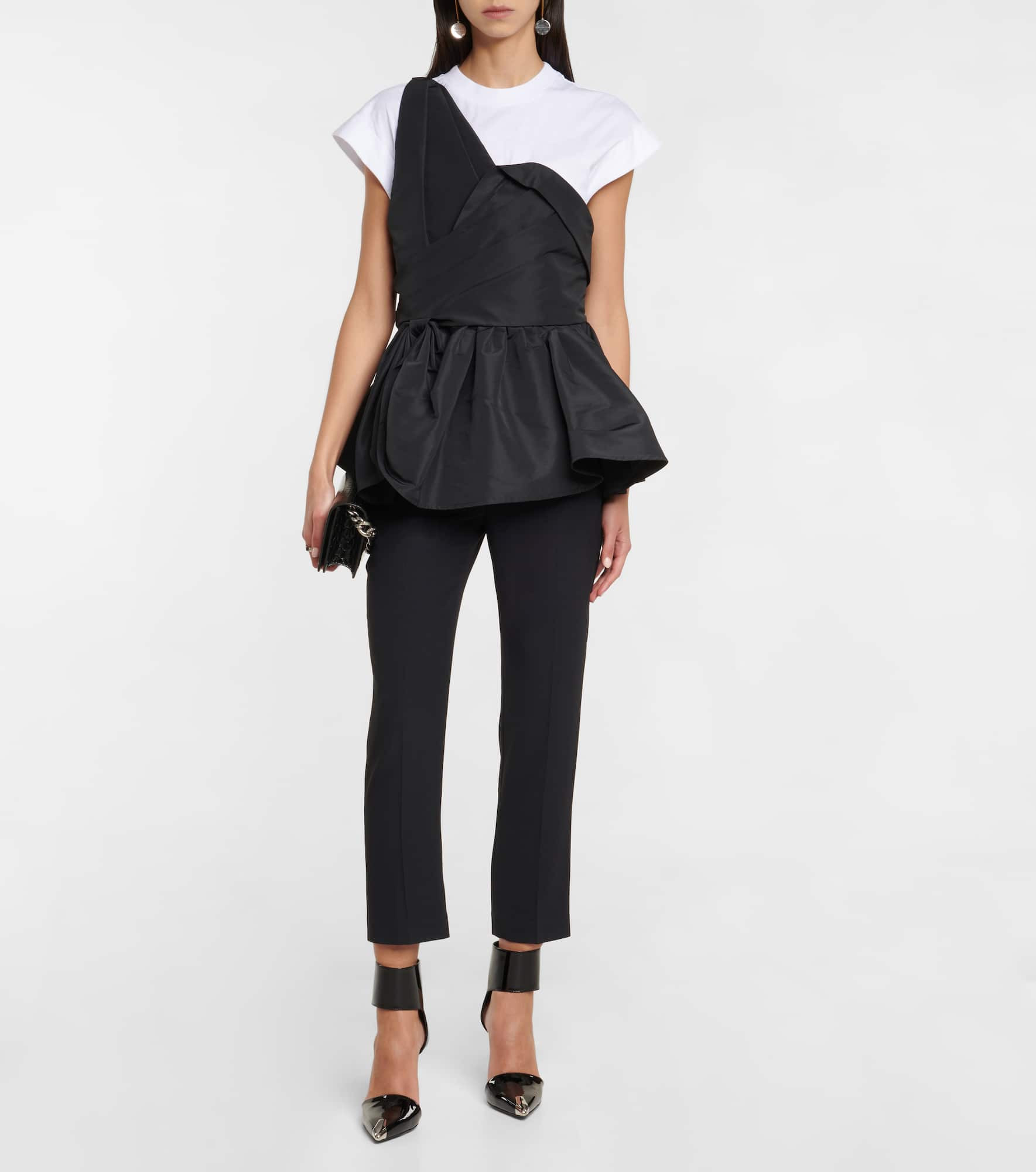 Mid-rise slim crêpe pants - 2