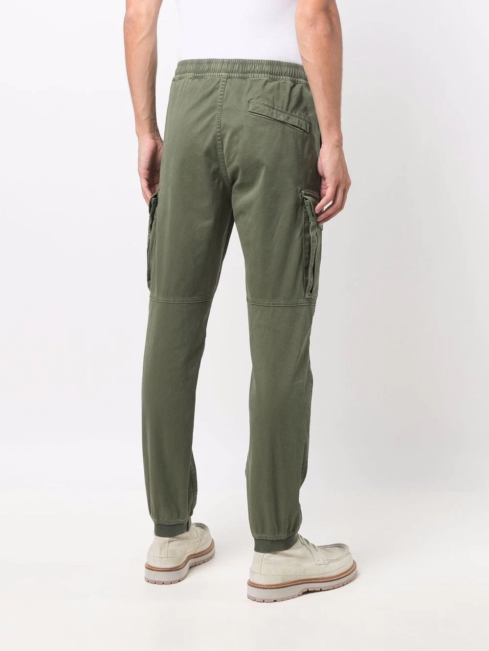 elasticated-waist cargo trousers - 4