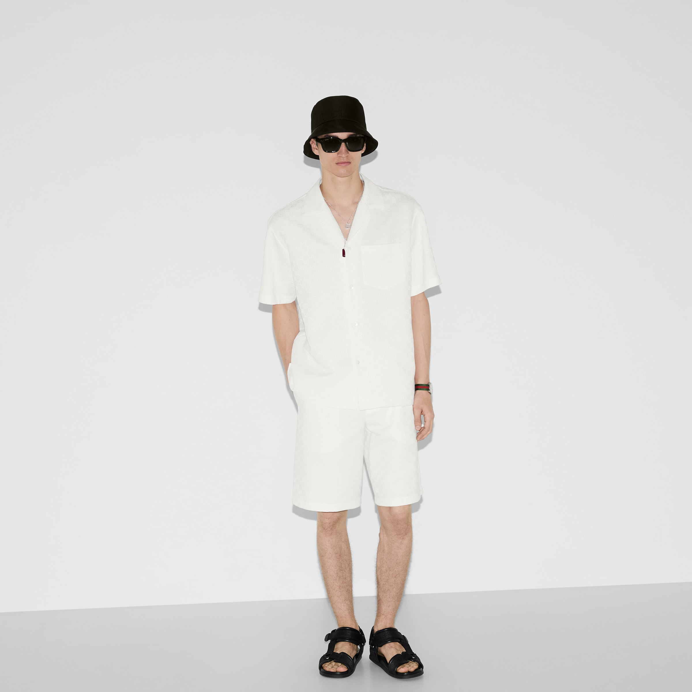 Linen blend GG canvas shirt - 6