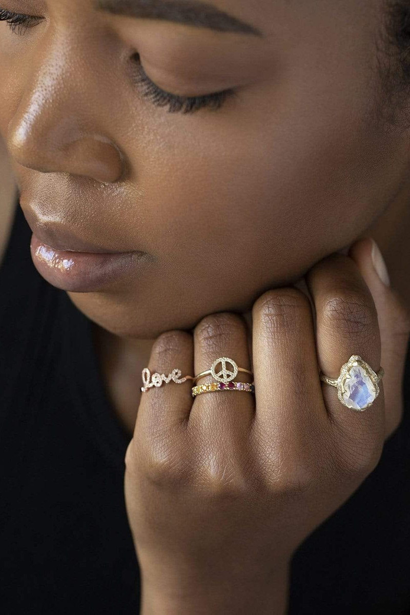 SYDNEY EVAN Rainbow Sapphire Eternity Band outlook