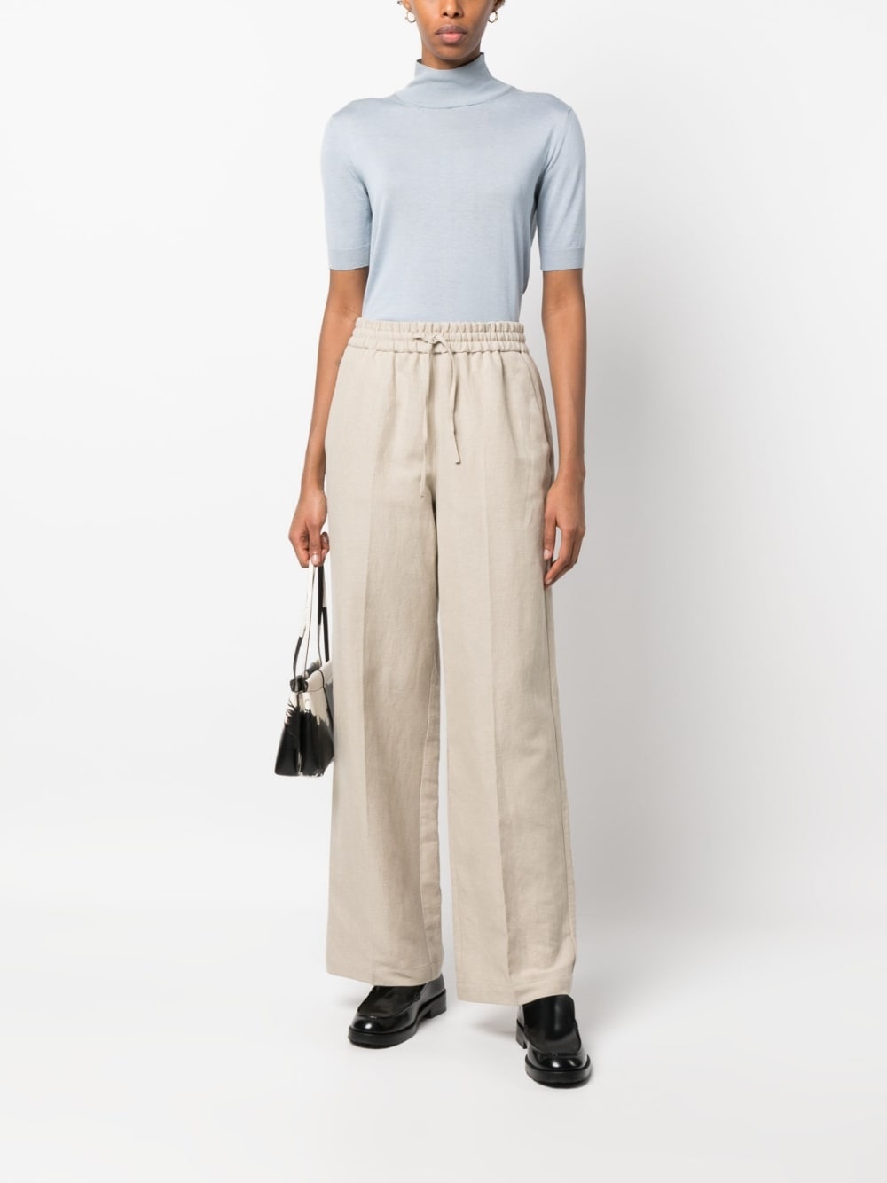 drawstring straight-leg trousers - 2