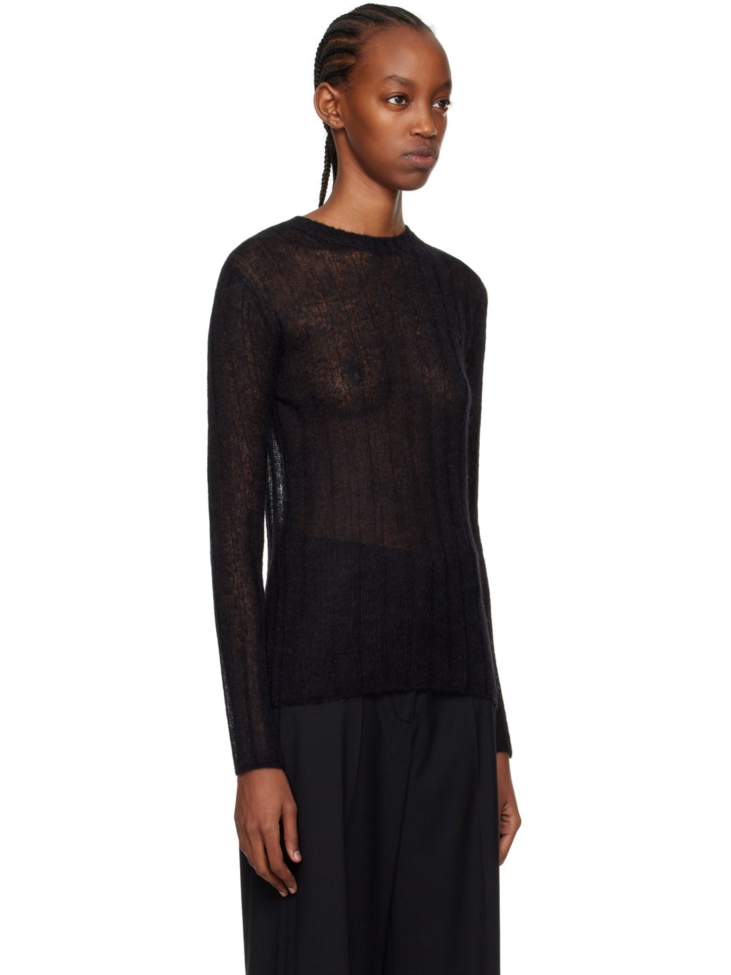 Black Kenzo Paris Semi-Sheer Sweater - 2