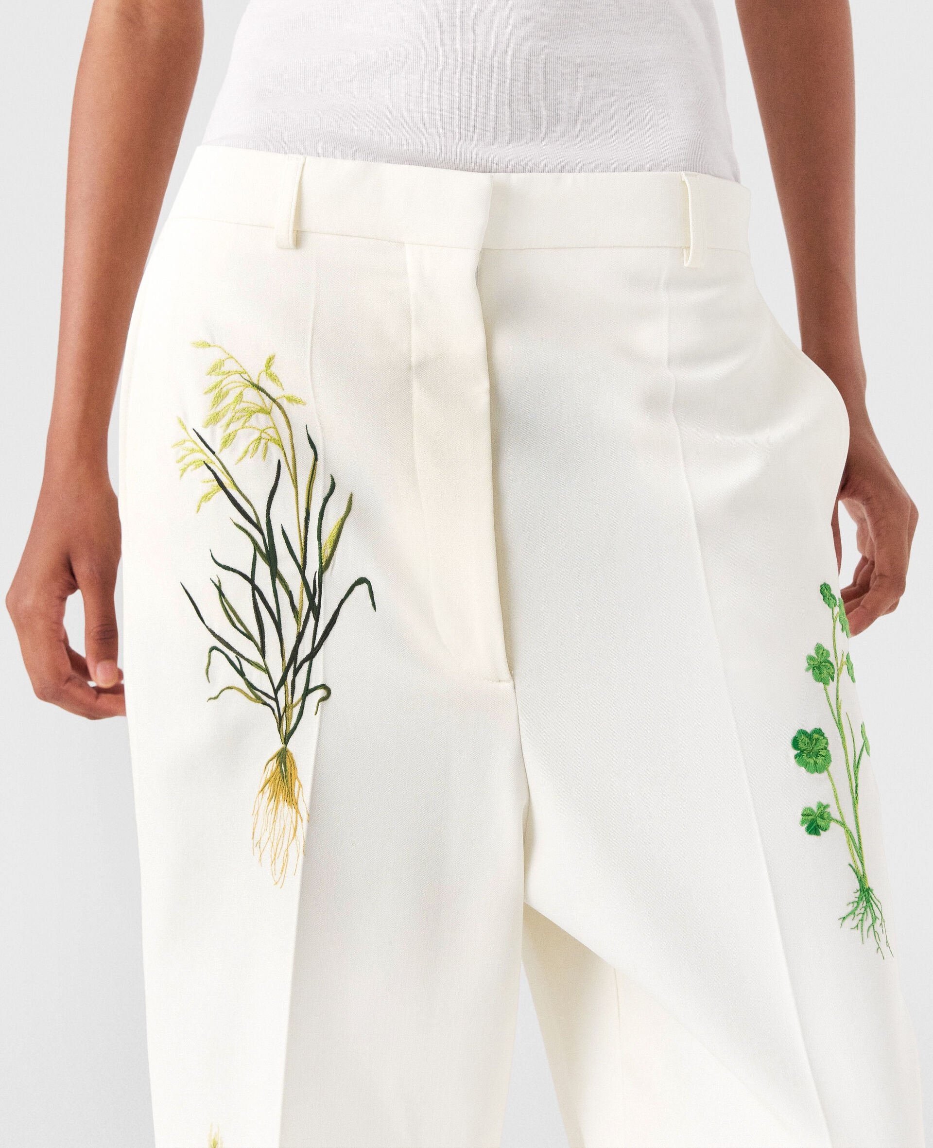 Low-Rise Floral Straight-Leg Pants - 4