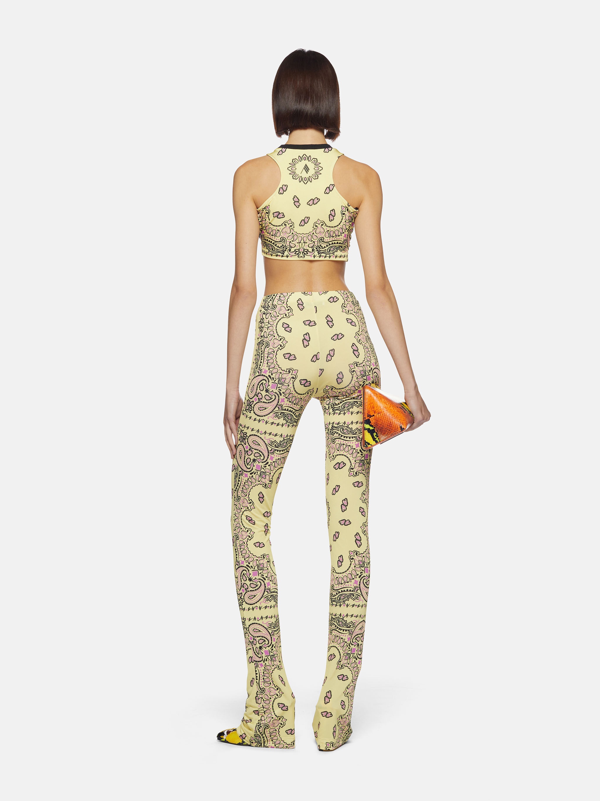 "ASAHI" BLACK AND YELLOW BANDANA TOP - 3