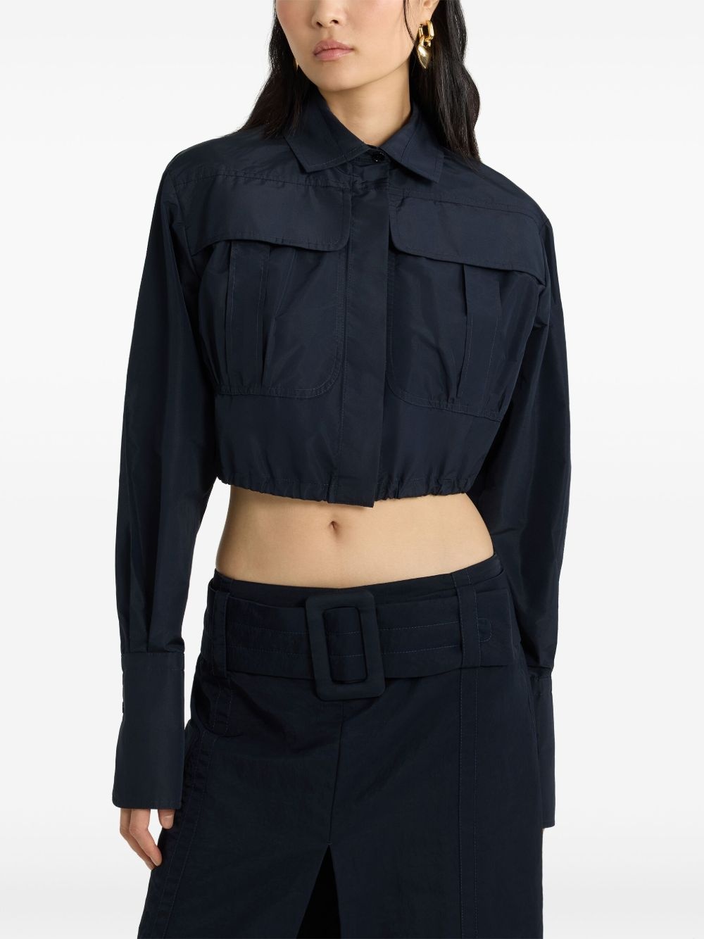 cropped faille safari shirt - 4