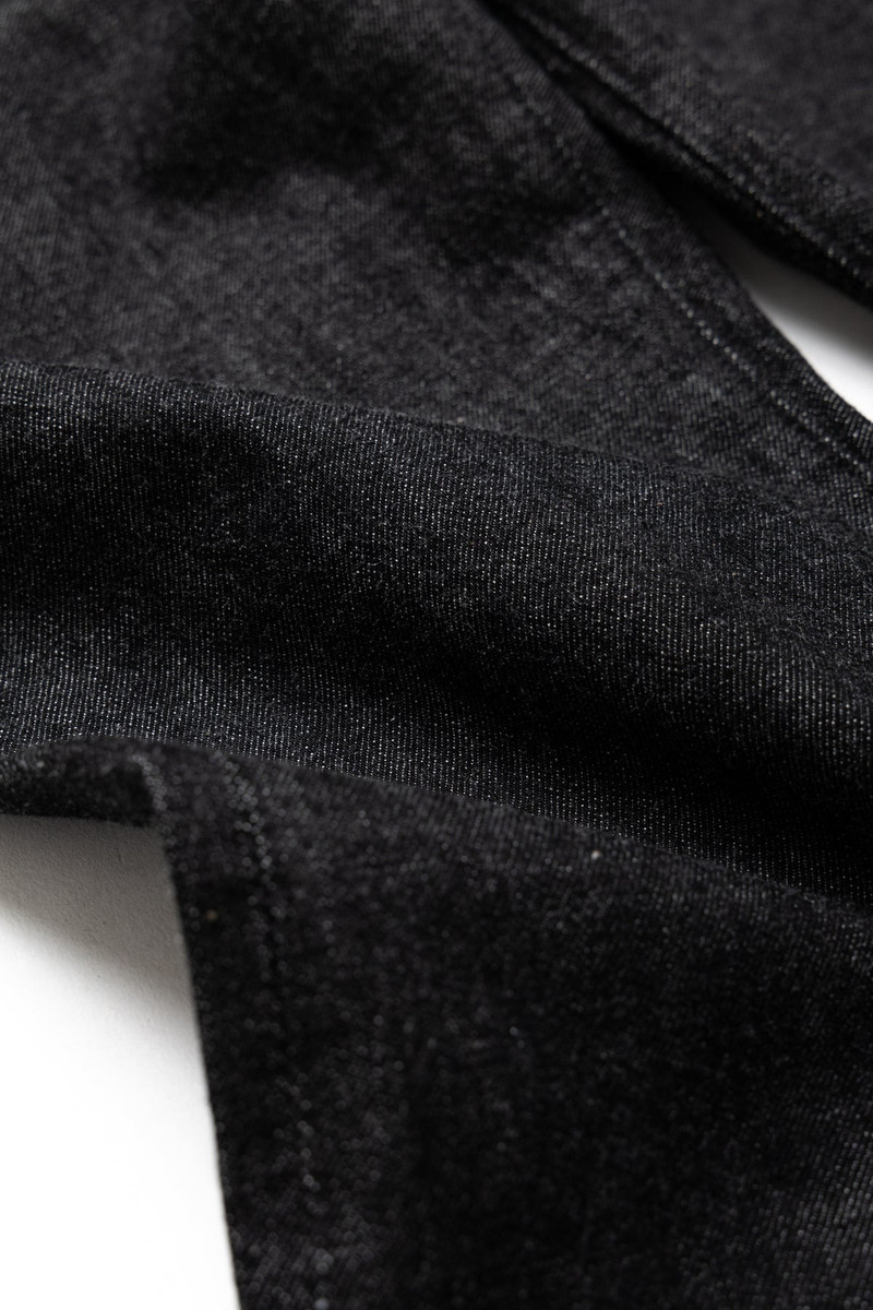 1101BK Straight Black Selvedge Denim 14