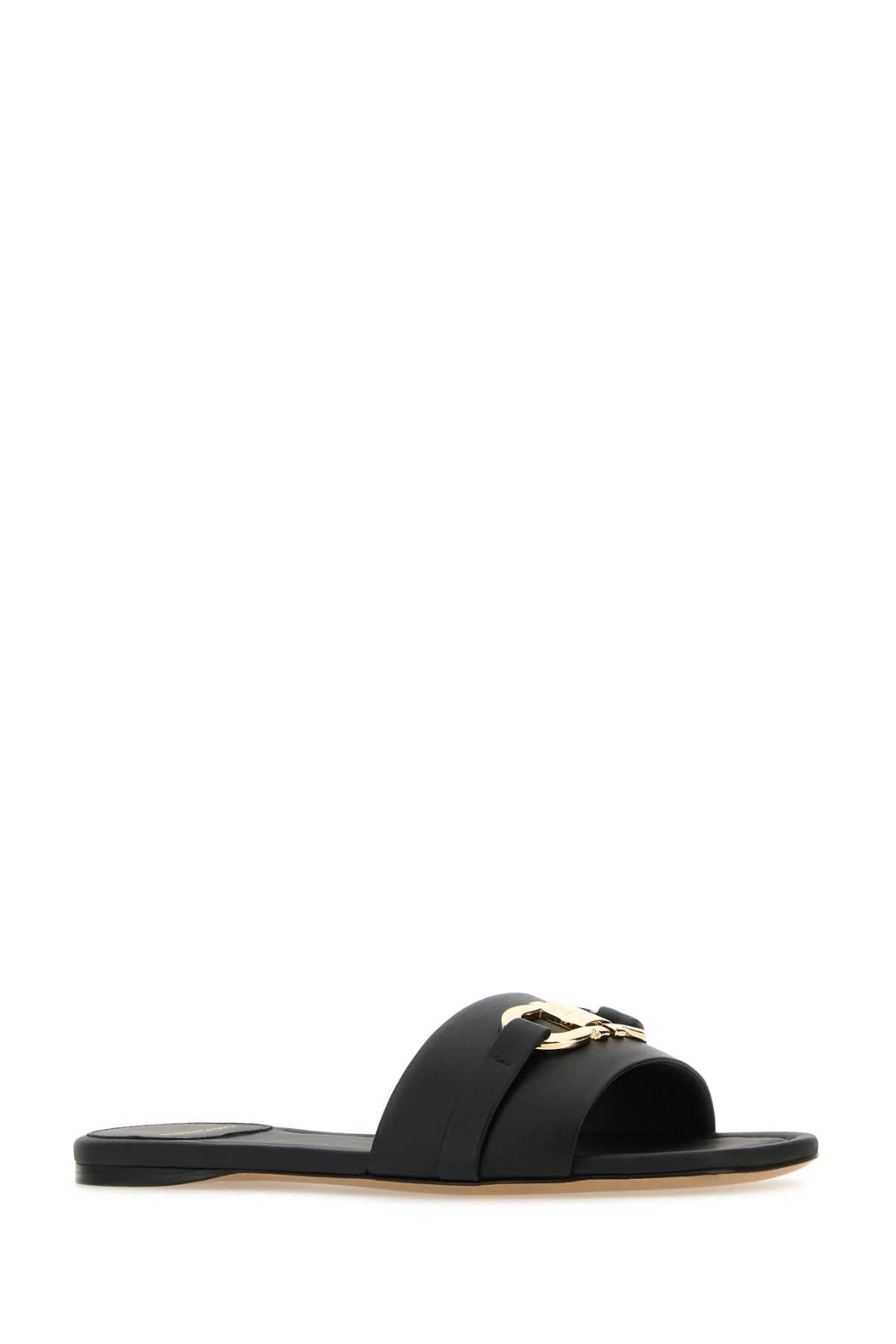 Salvatore Ferragamo Women Black Leather Gancini Slippers - 2