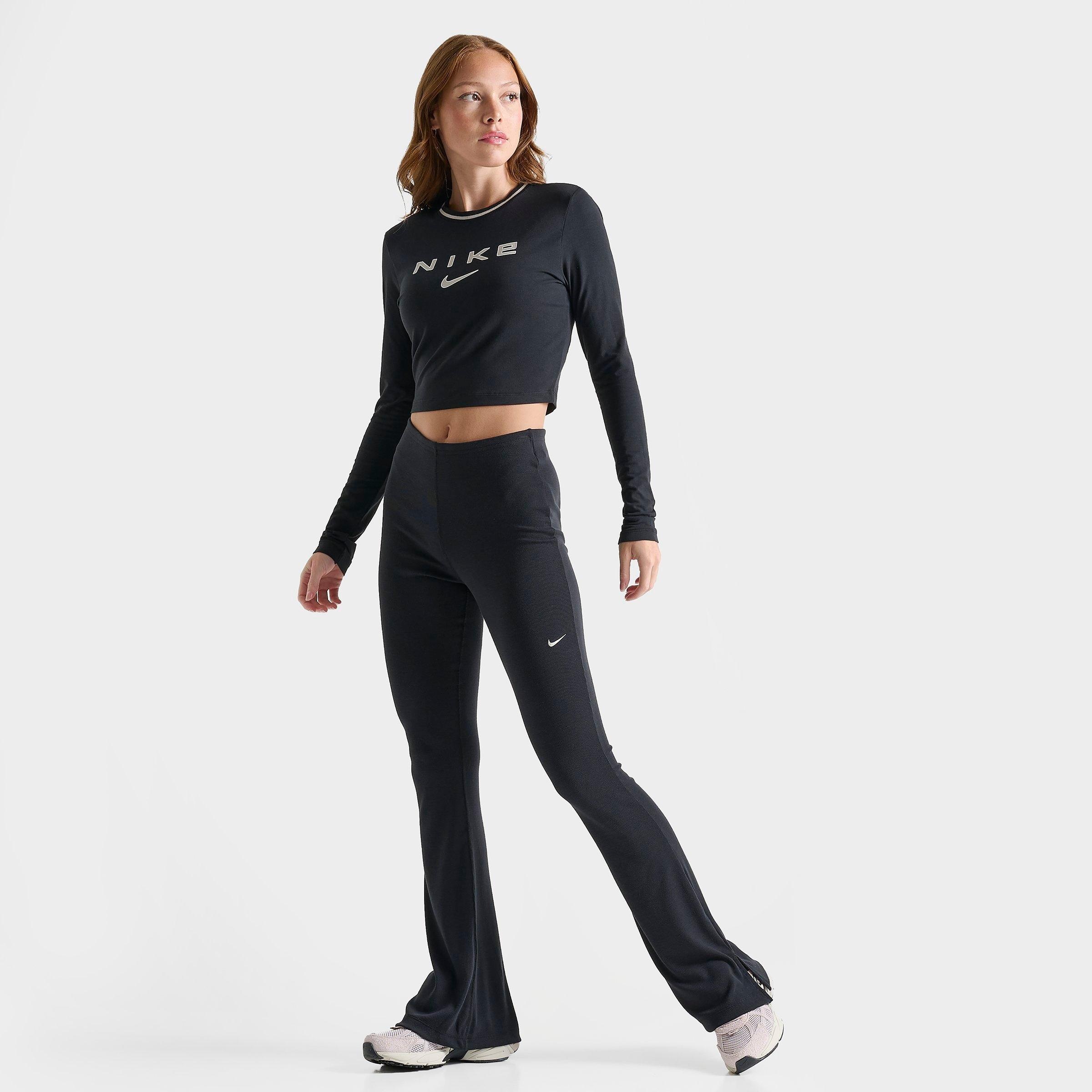 WOMEN'S NIKE SPORTSWEAR CHILL KNIT LONG-SLEEVE SLIM CROP T-SHIRT - 2