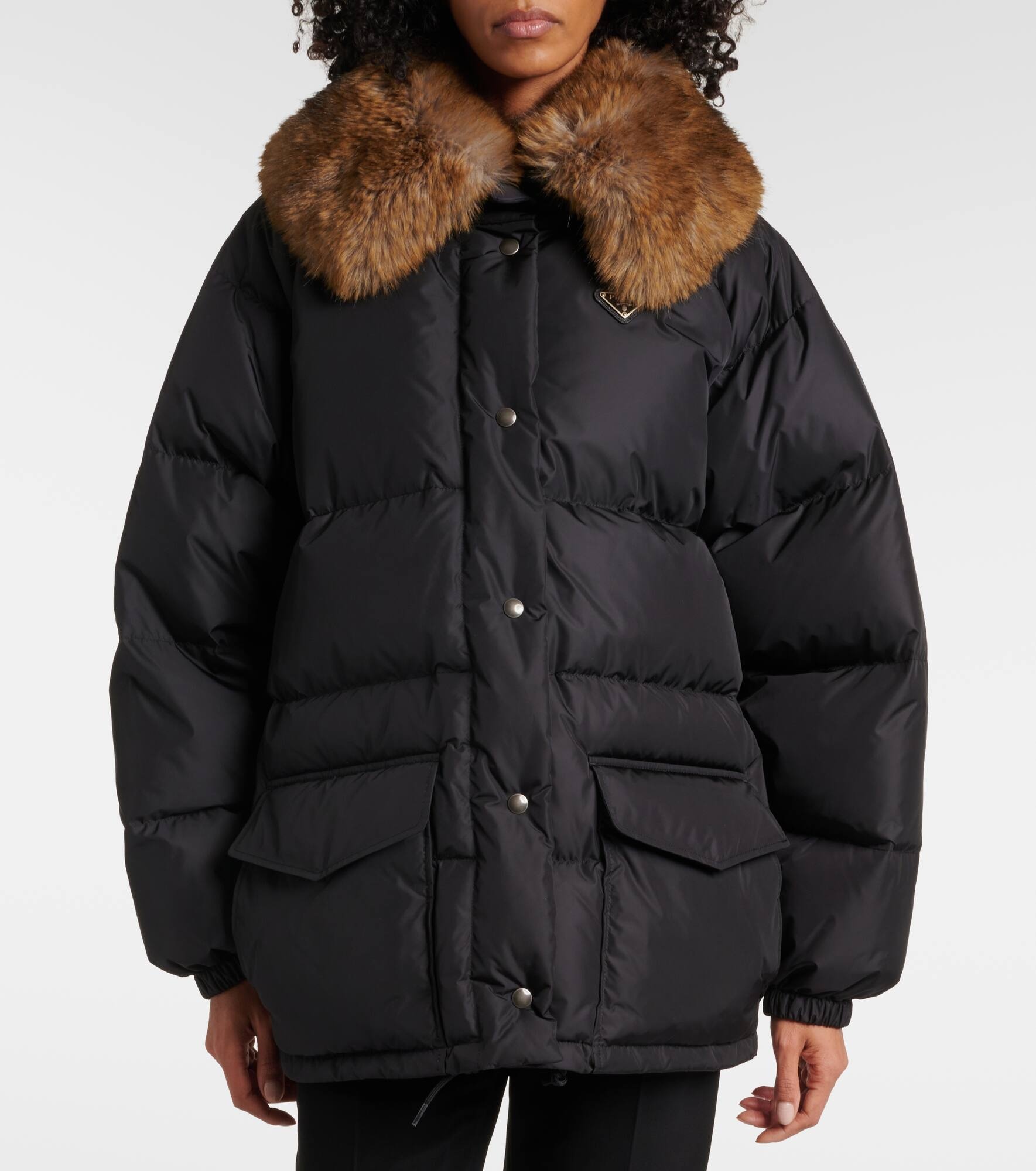 Faux fur-trimmed down jacket - 6