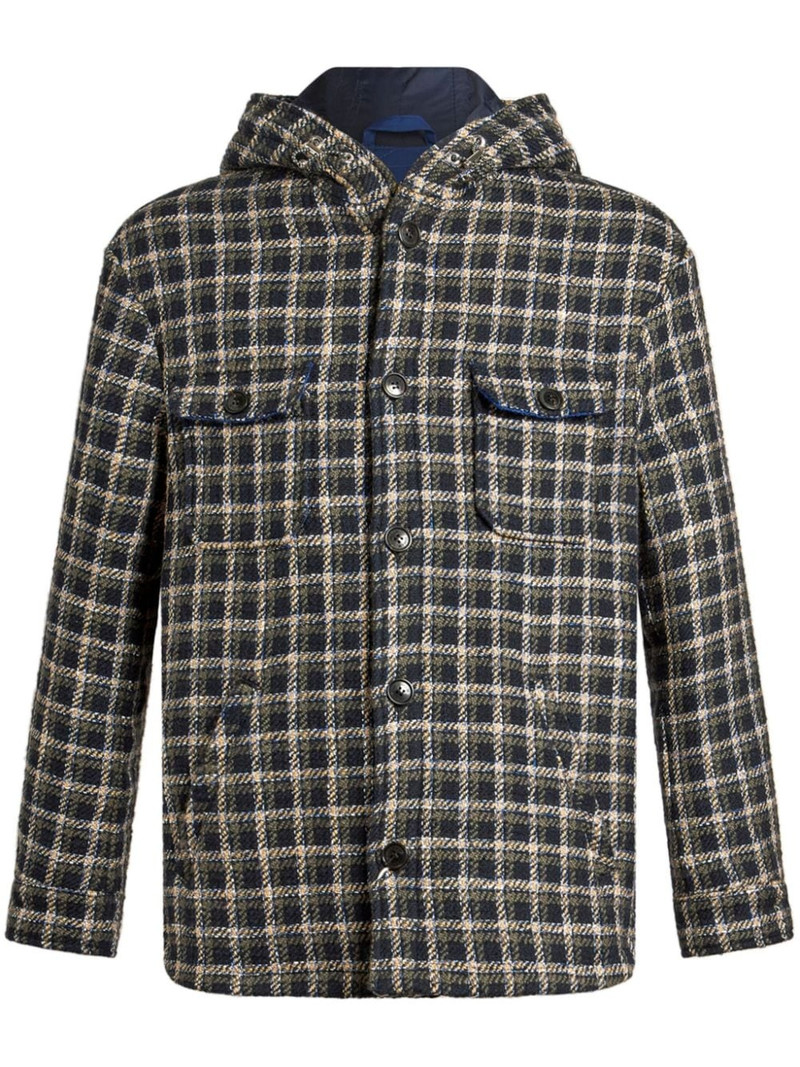 tartan-check hooded shirt jacket 1