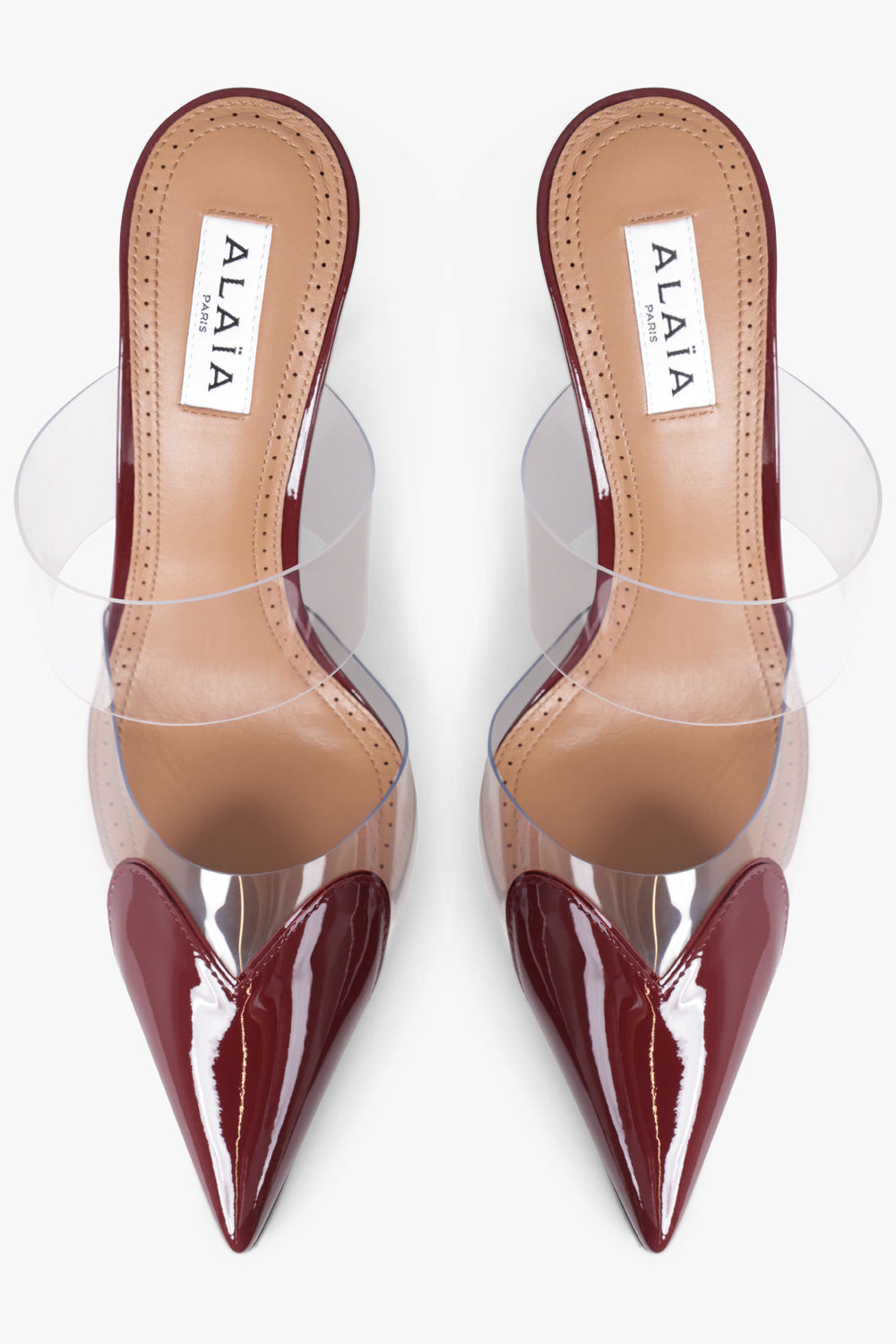 LE COEUR HEART 90MM PATENT MULE | GARNET RED - 4