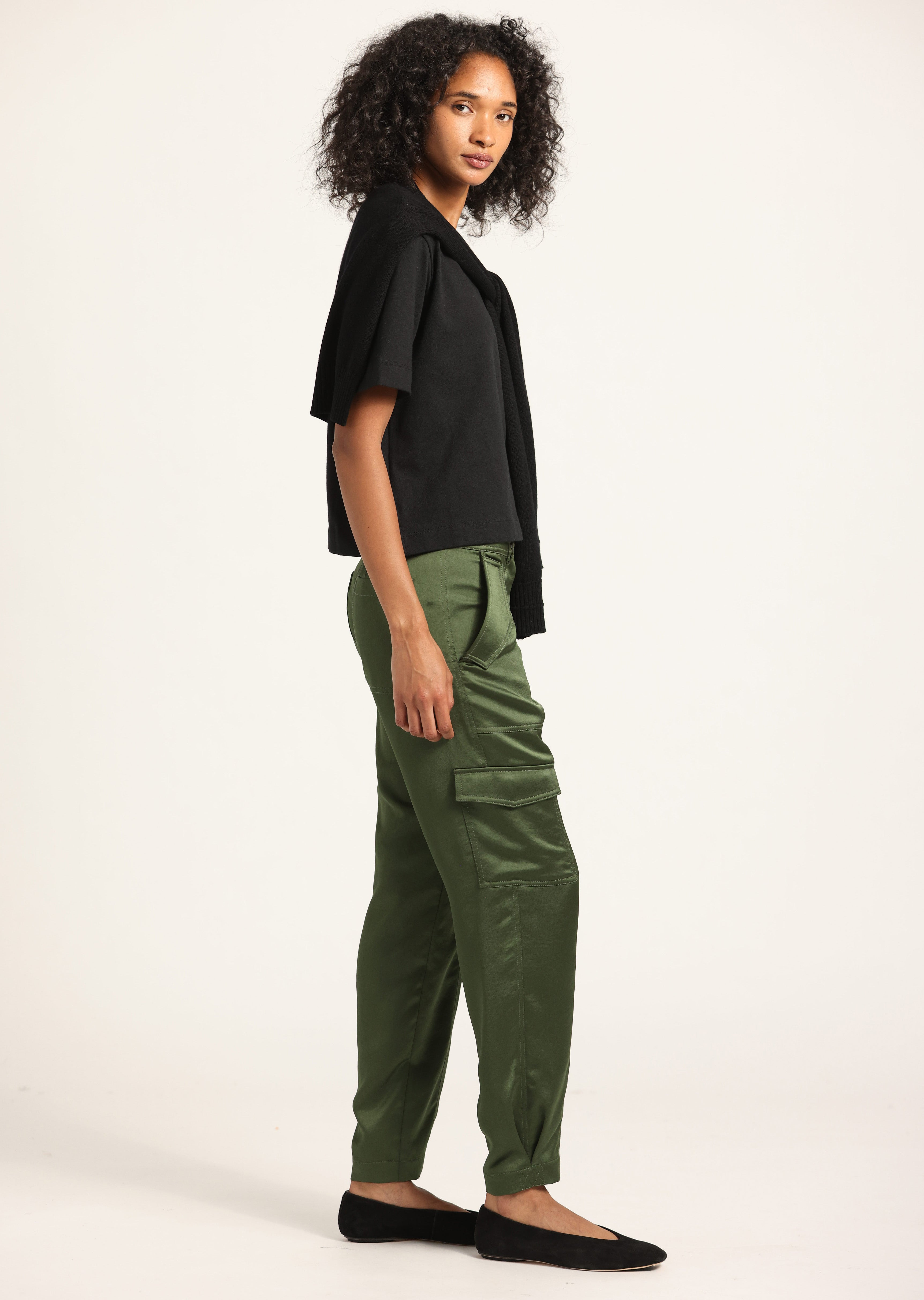 ELIAN SATIN CARGO PANT - 4