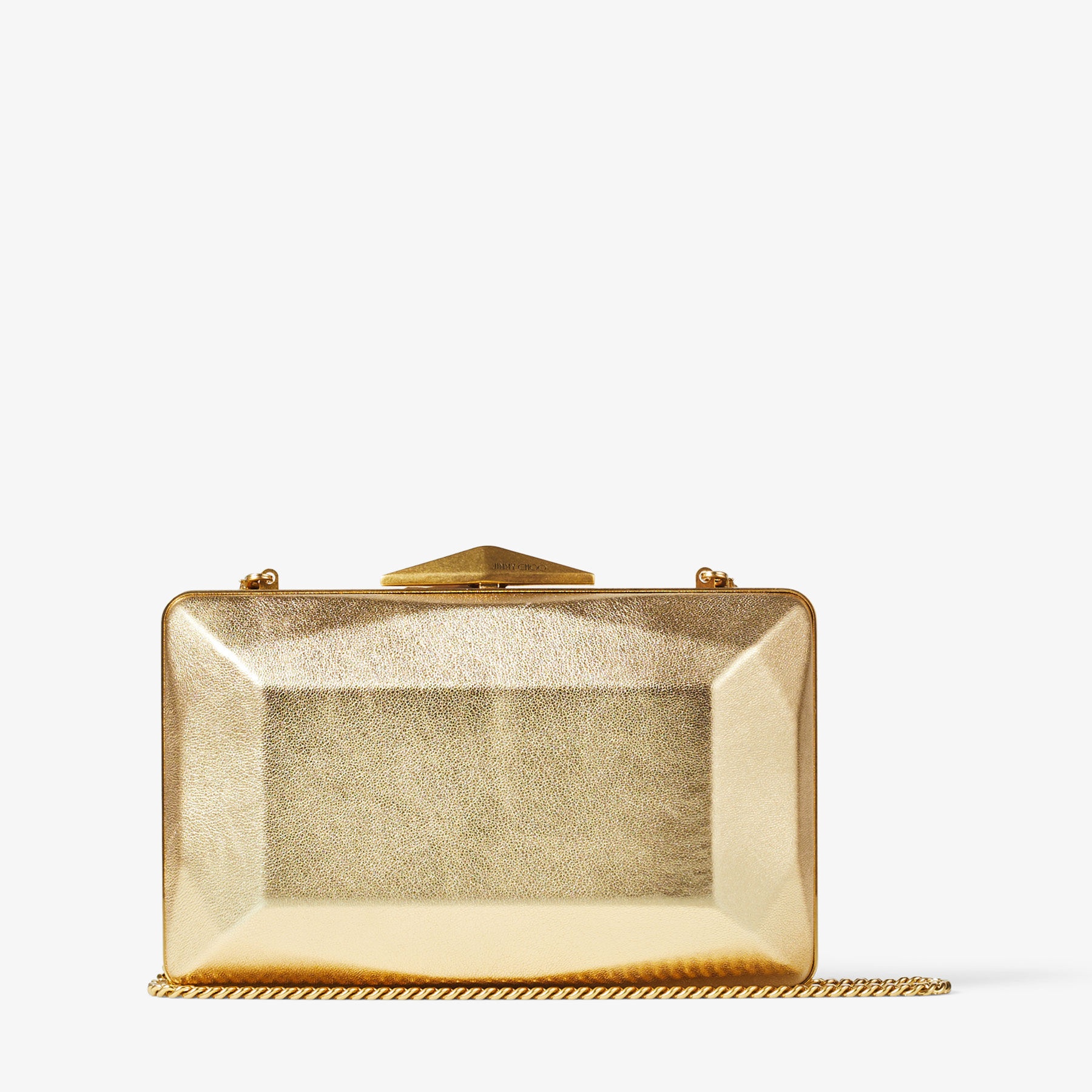 Diamond Box Clutch
Gold Metallic Nappa Leather Box Clutch Bag - 6