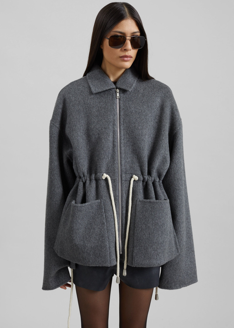 Lemvig Wool Drawstring Jacket - Grey 6