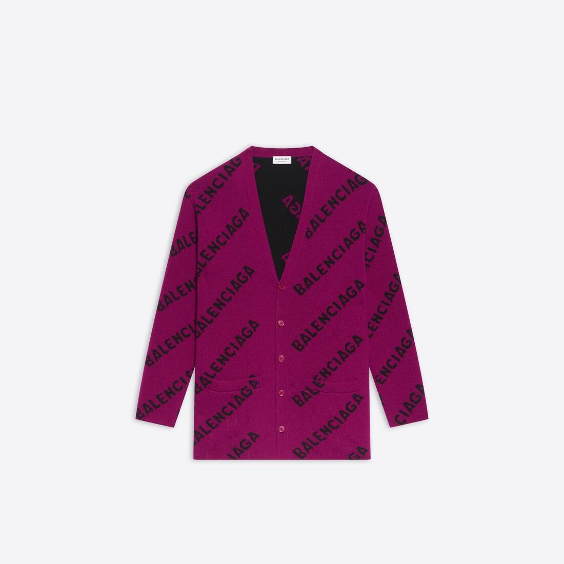 Women's Allover Logo Cardigan in Purple - 4