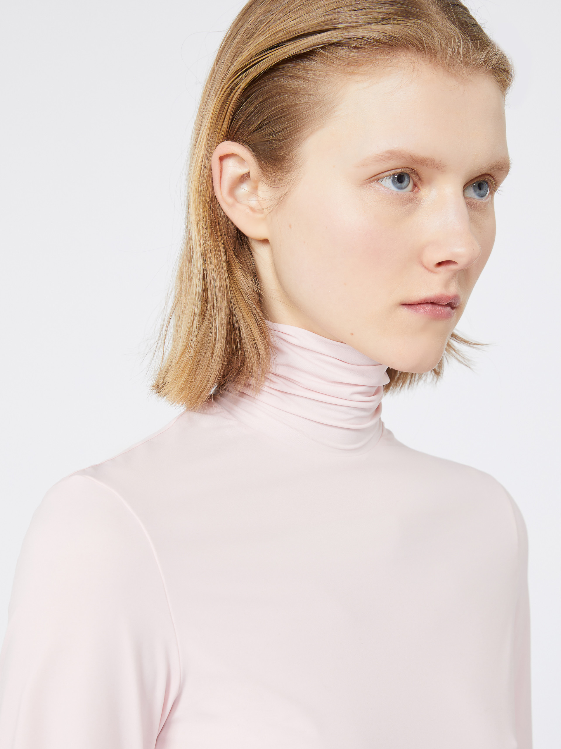 STONE Skintight jersey polo-neck sweater - 5