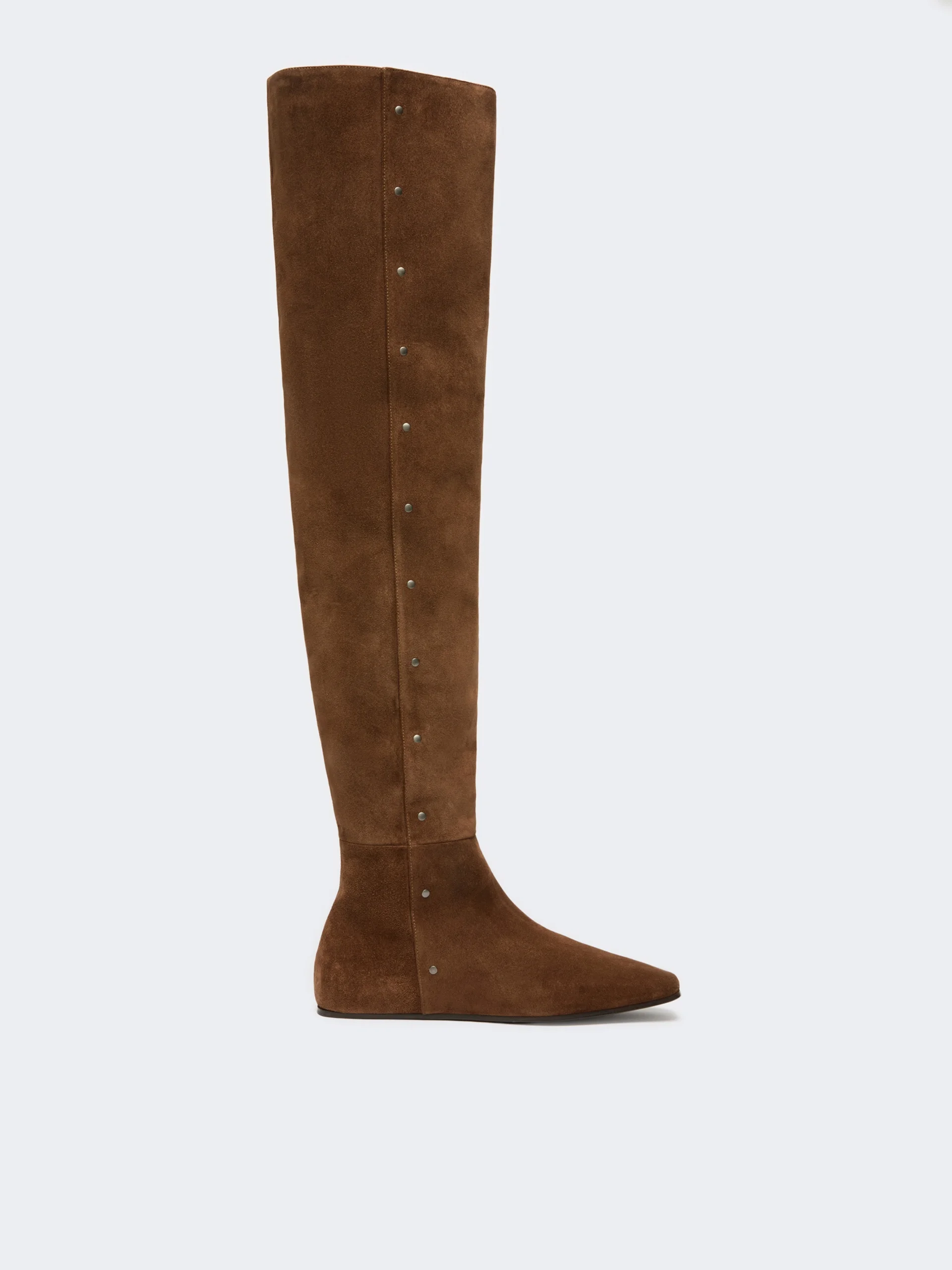 PIETRA Studded split leather boots - HAZELNUT BROWN - 1