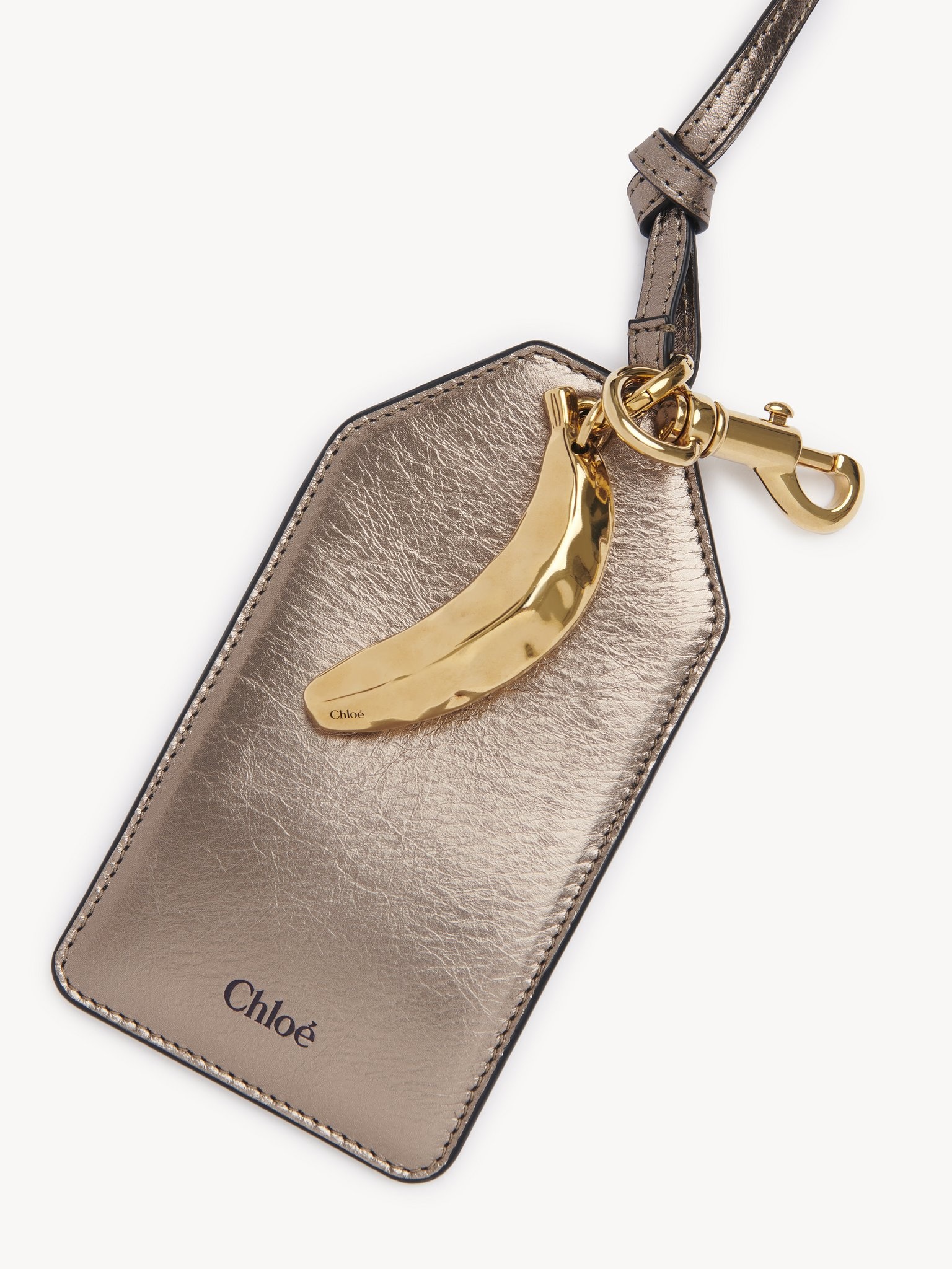 CHLOÉ SYMBOLS BANANA TAG IN METALLIZED LEATHER - 3