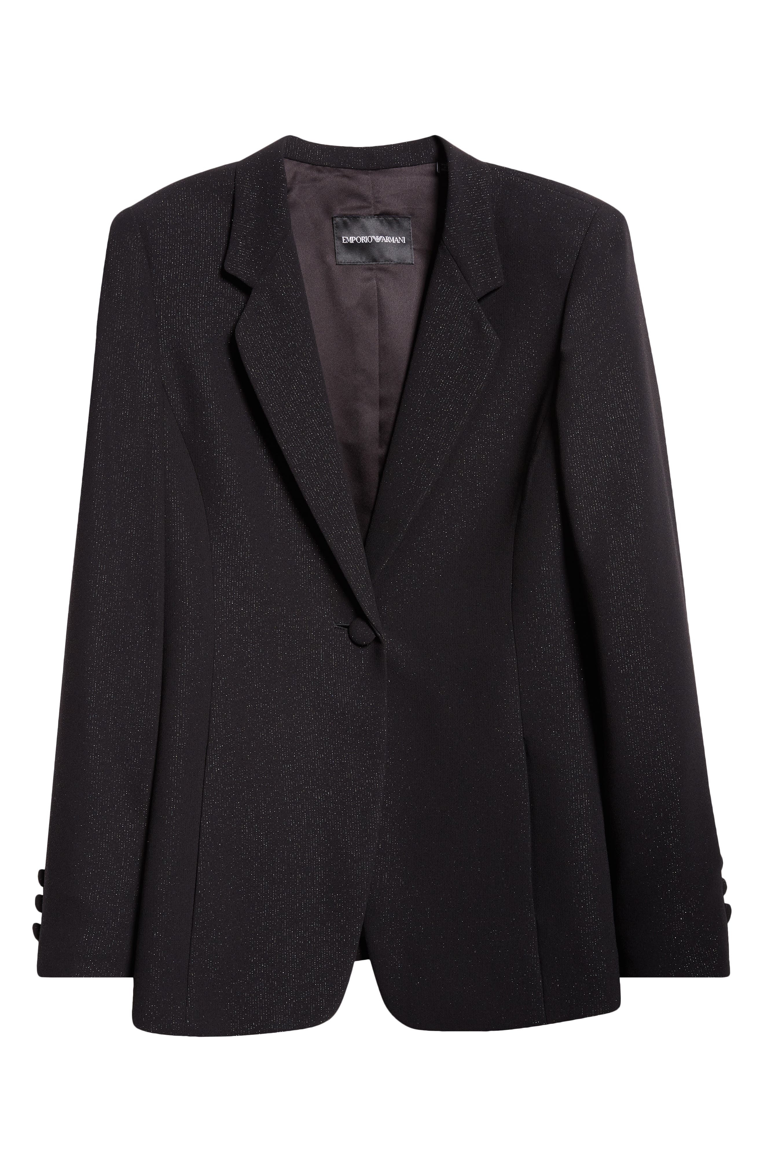 Emporio Armani One-Button Blazer in Solid Black at Nordstrom - 7