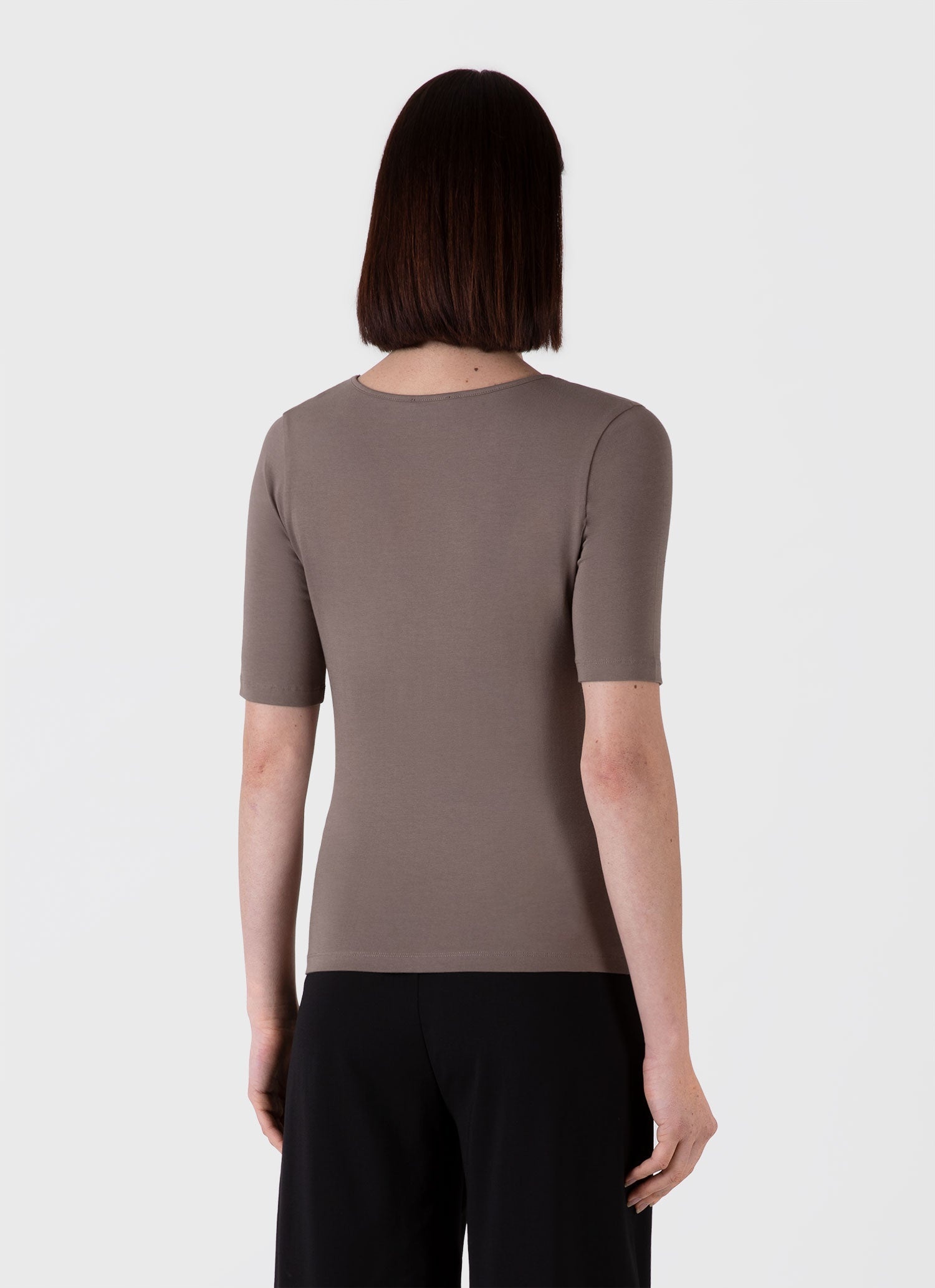Stretch Cotton Scoop Top - 3