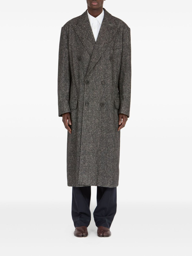 Maison Margiela herringbone double-breasted coat outlook
