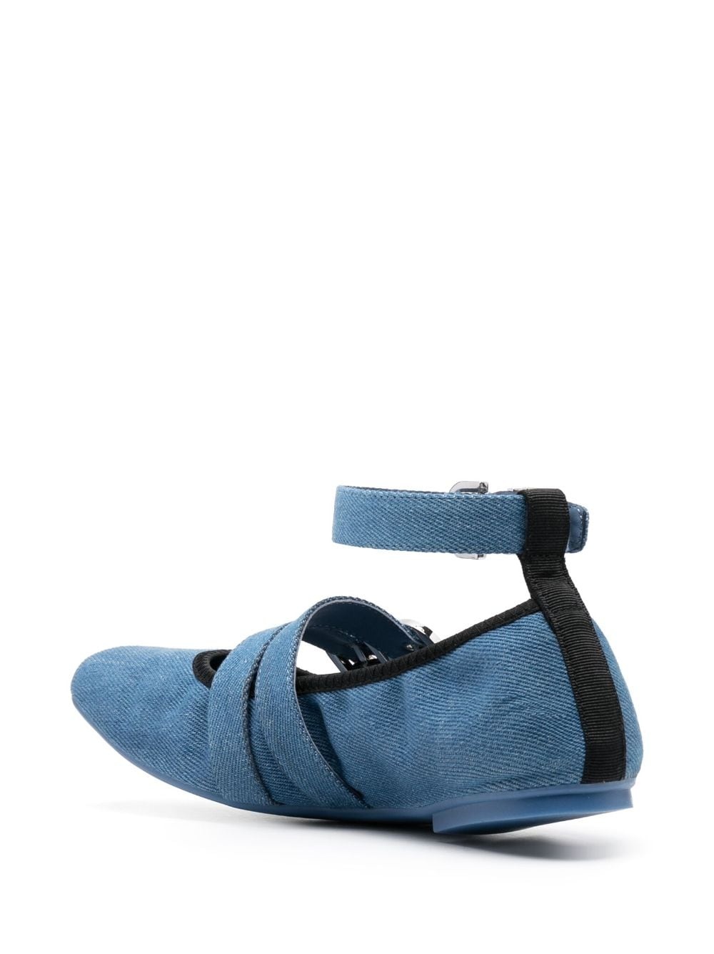 Maverick denim flat ballerina shoes - 3