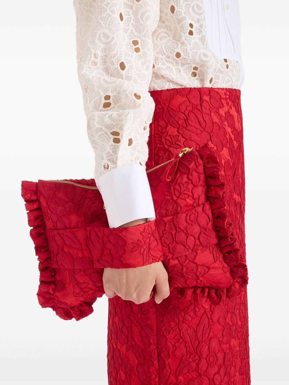 floral-lace clutch bag - 2