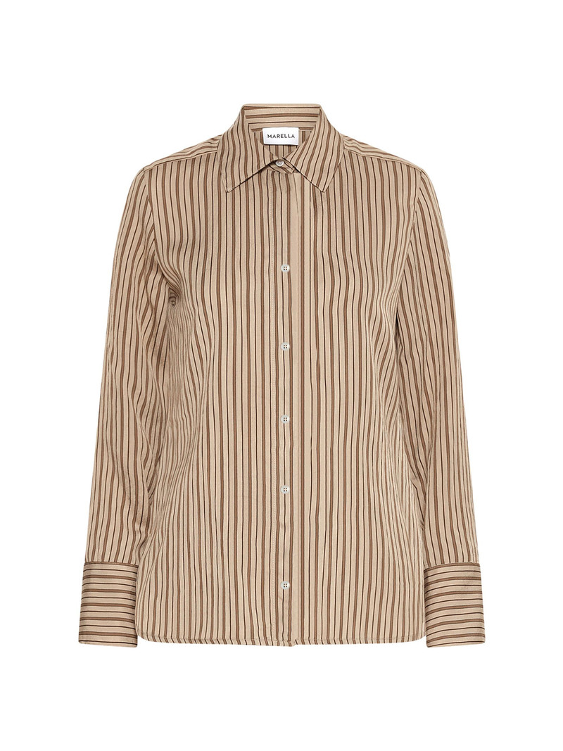 Women's Shiny Viscose Shirt - Hazelnut Brown 1