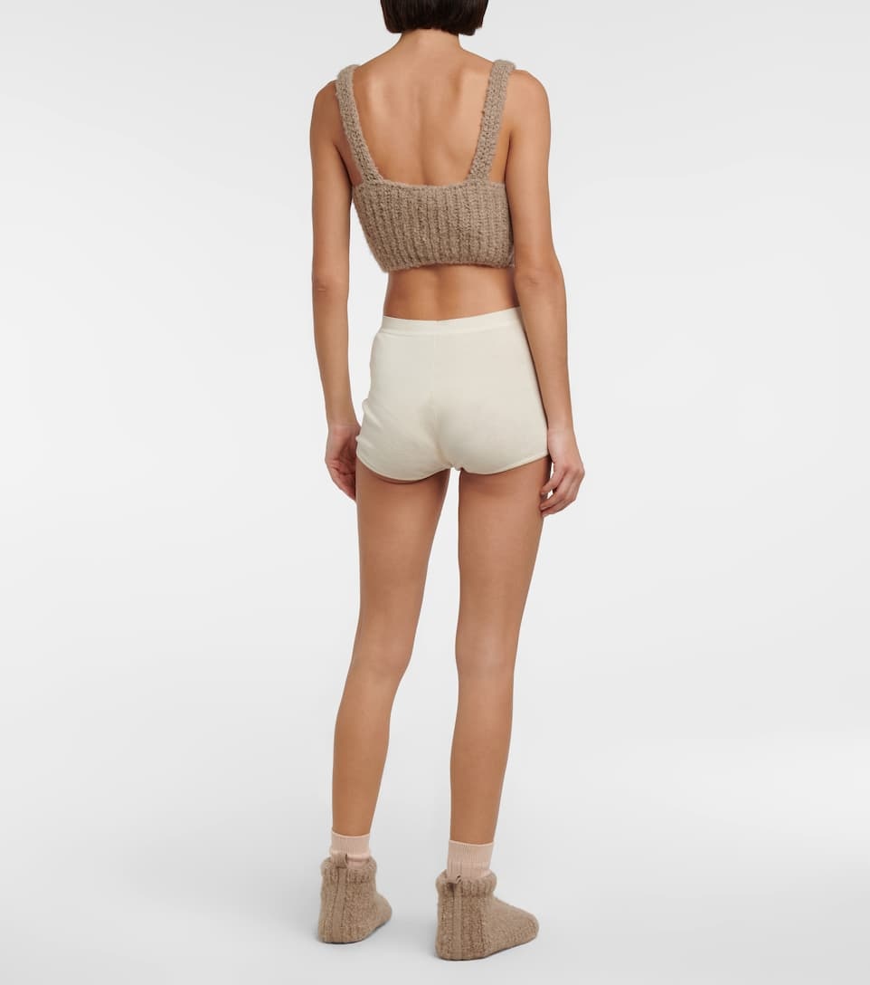 Cashmere and silk jersey shorts - 3